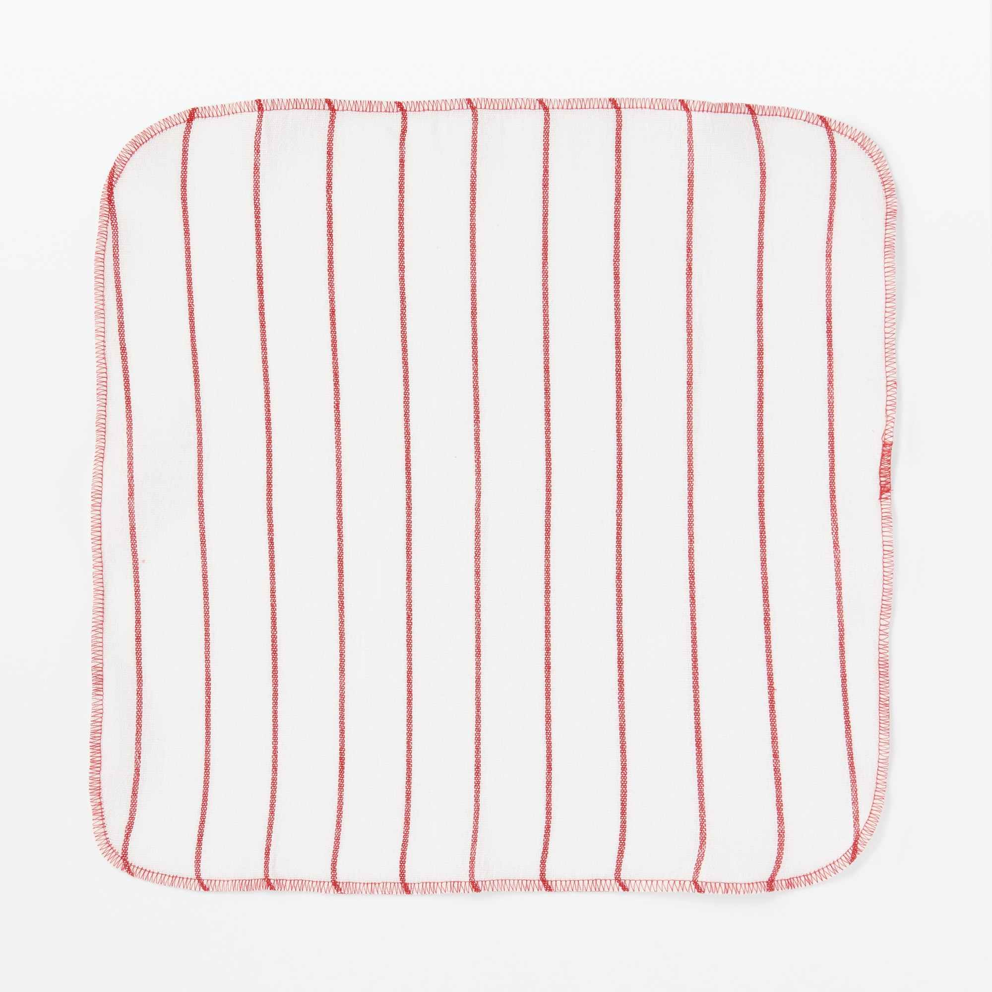 Indian cotton Yarn-dyed kitchen cloth Set of 6 / Red