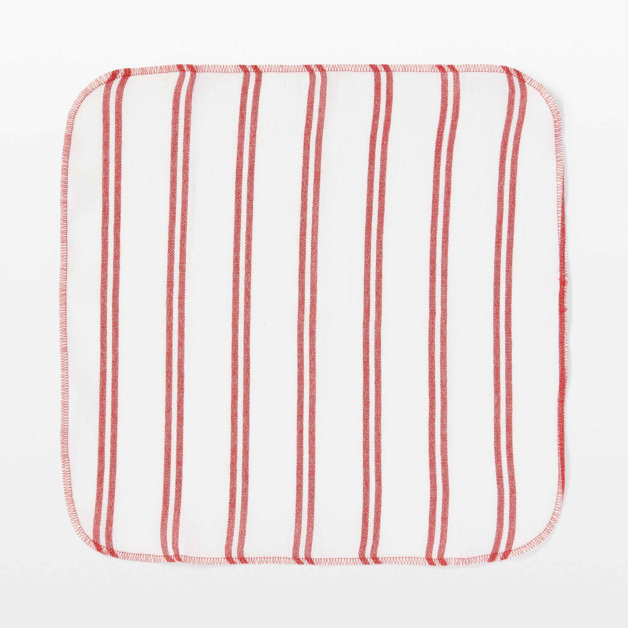 Indian cotton Yarn-dyed kitchen cloth Set of 6 / Red