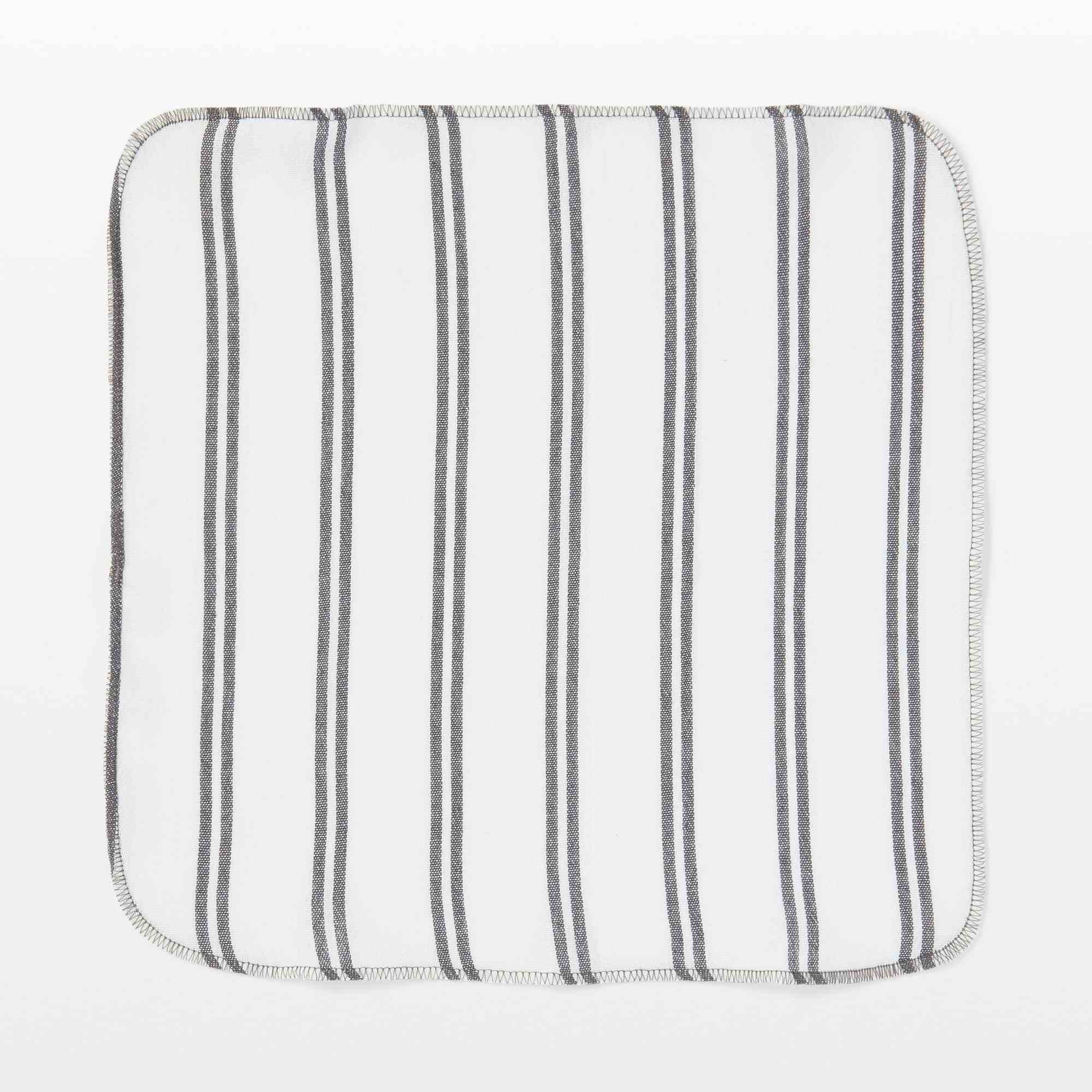 Indian cotton Yarn-dyed kitchen cloth Set of 6/Charcoal grey