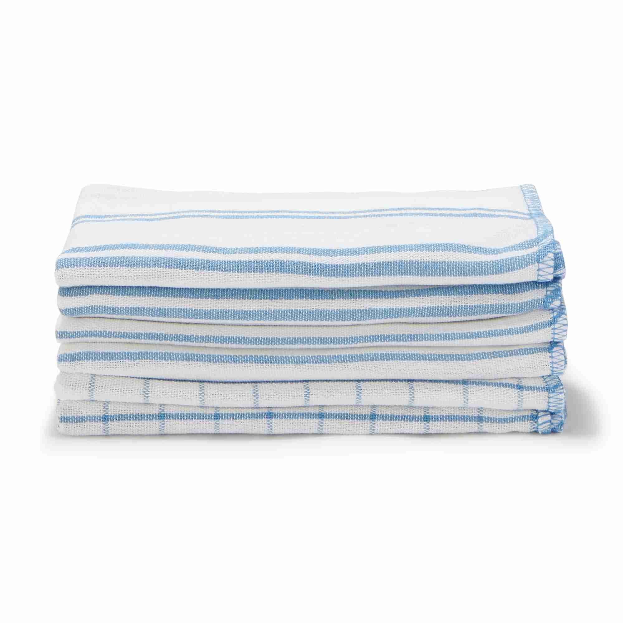 Indian cotton Yarn-dyed kitchen cloth Set of 6 / Blue