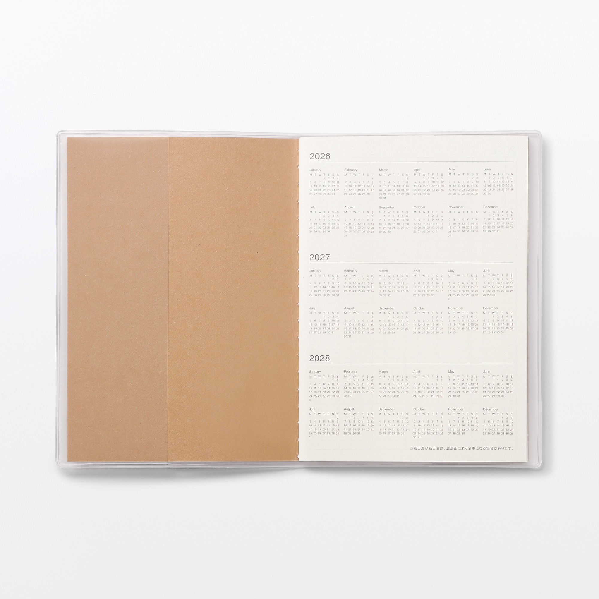 Monday start Monthly planner / From Dec. 2026