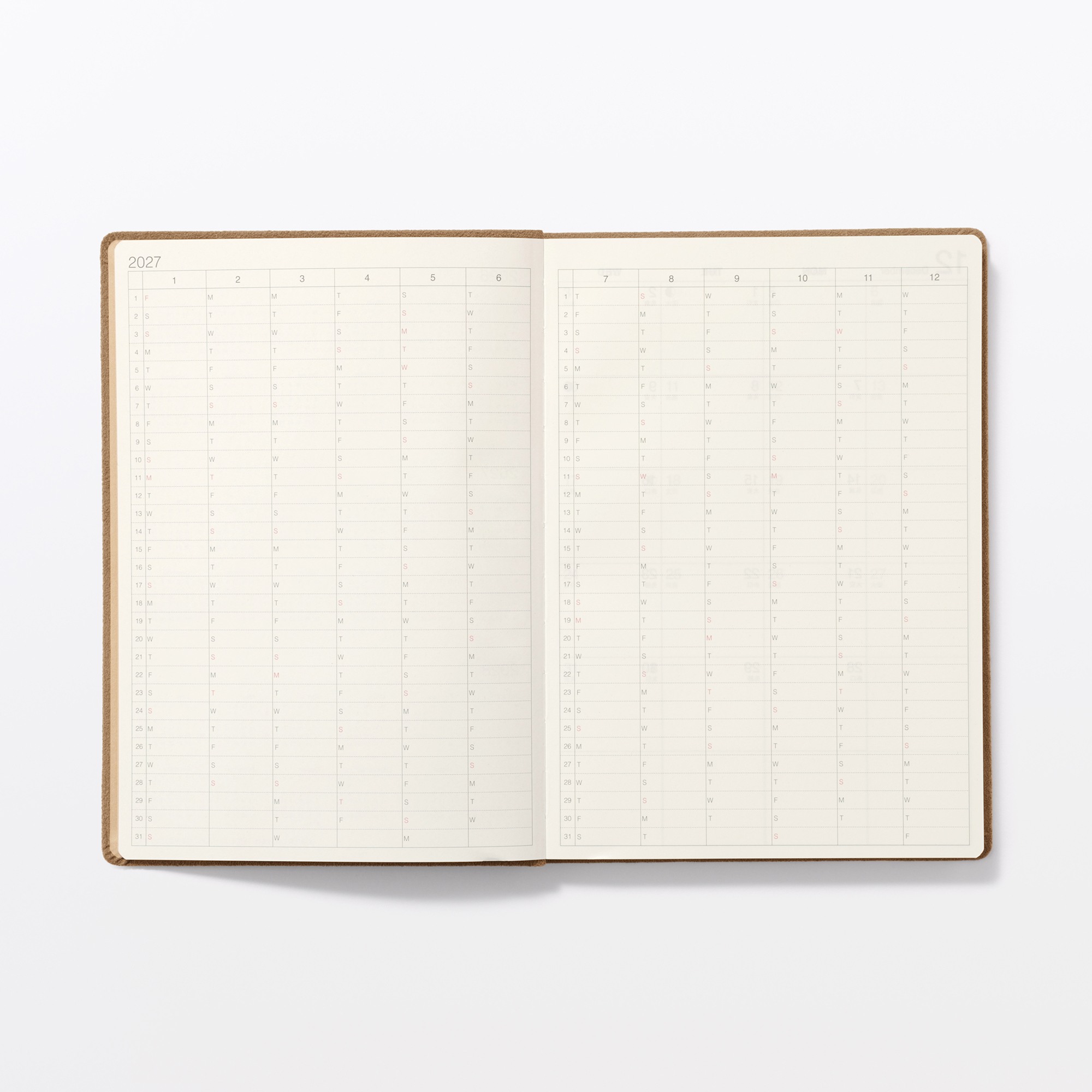 Faux suede Monday start Month/Weekly planner From Dec. 2026