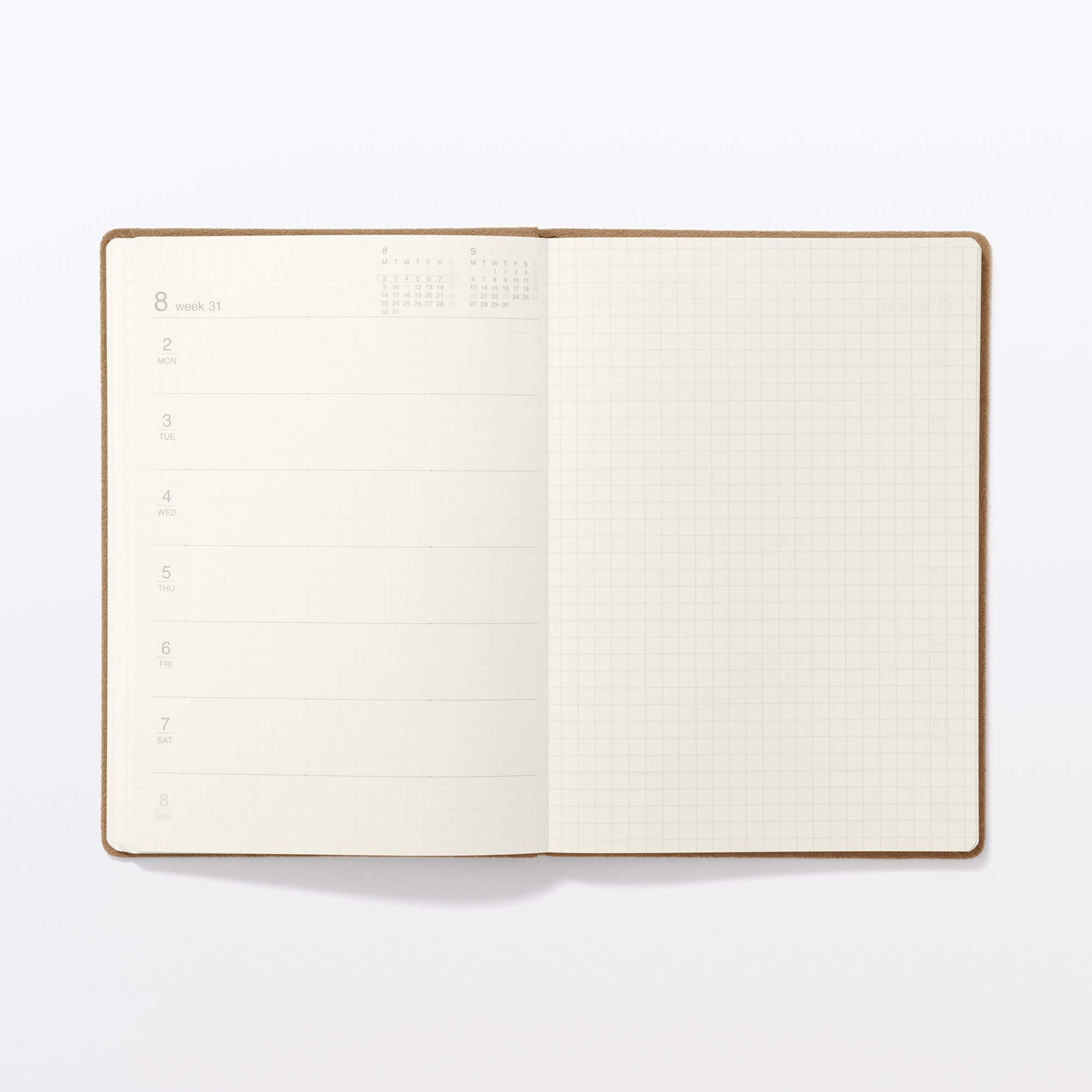 Faux suede Monday start Month/Weekly planner From Dec. 2026