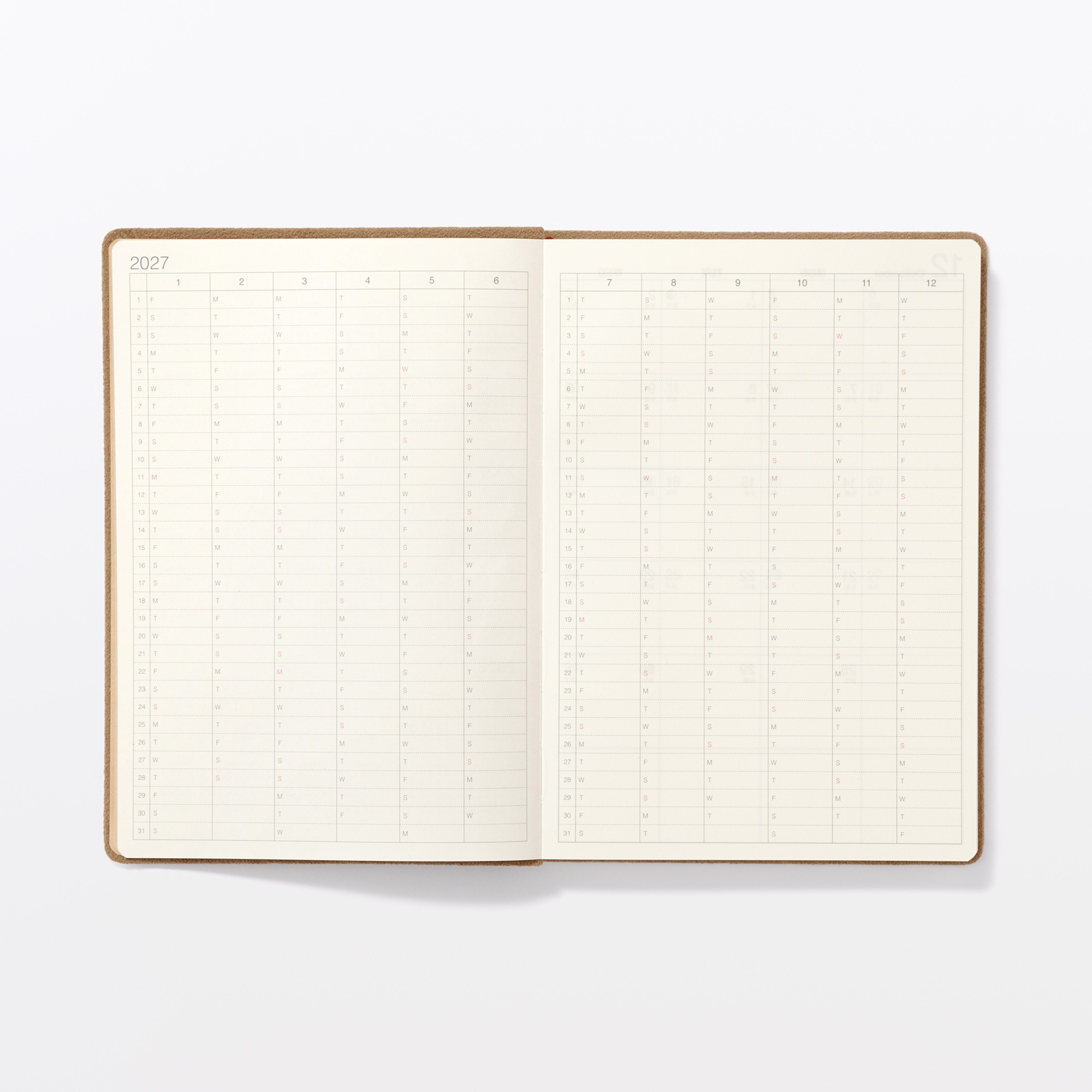 Faux suede Monday start Month/Weekly planner From Dec. 2026