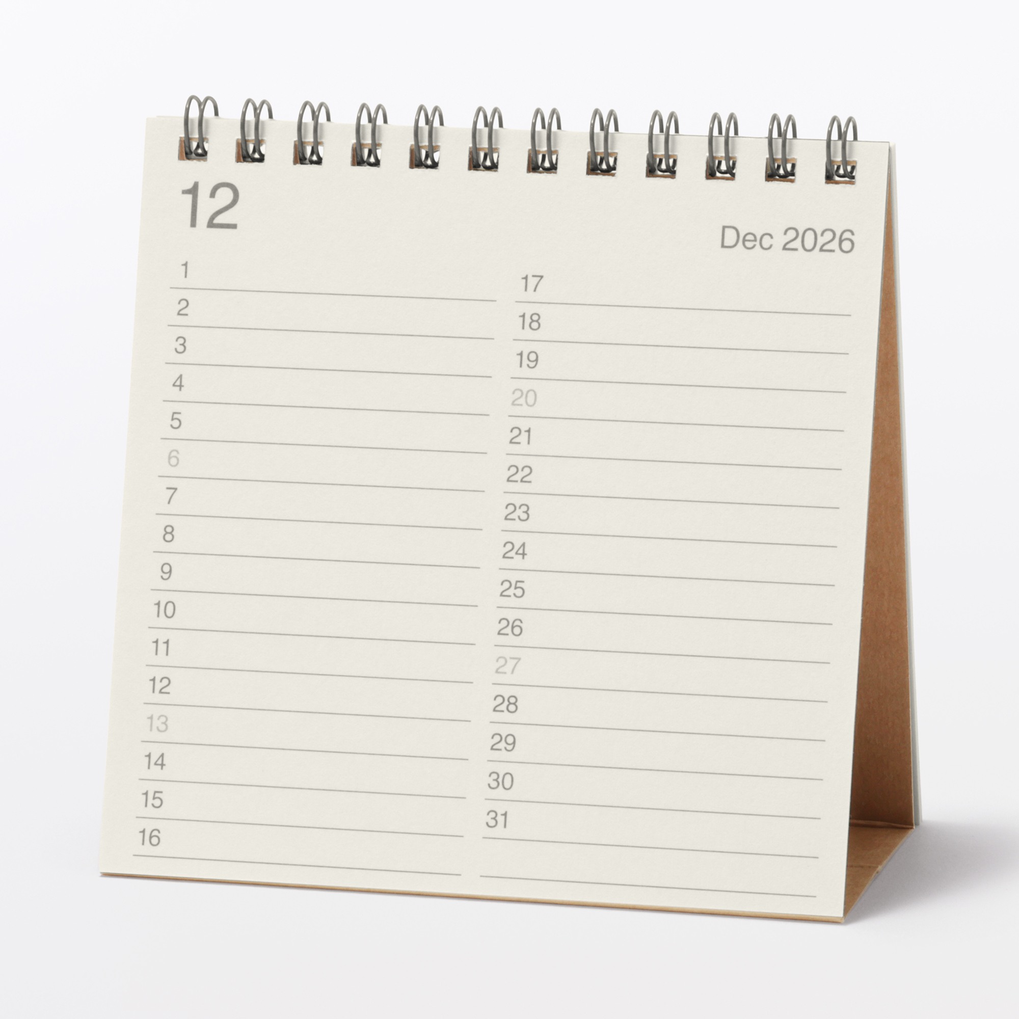 Monday start Calendar / Dec. 2026 - Dec. 2027