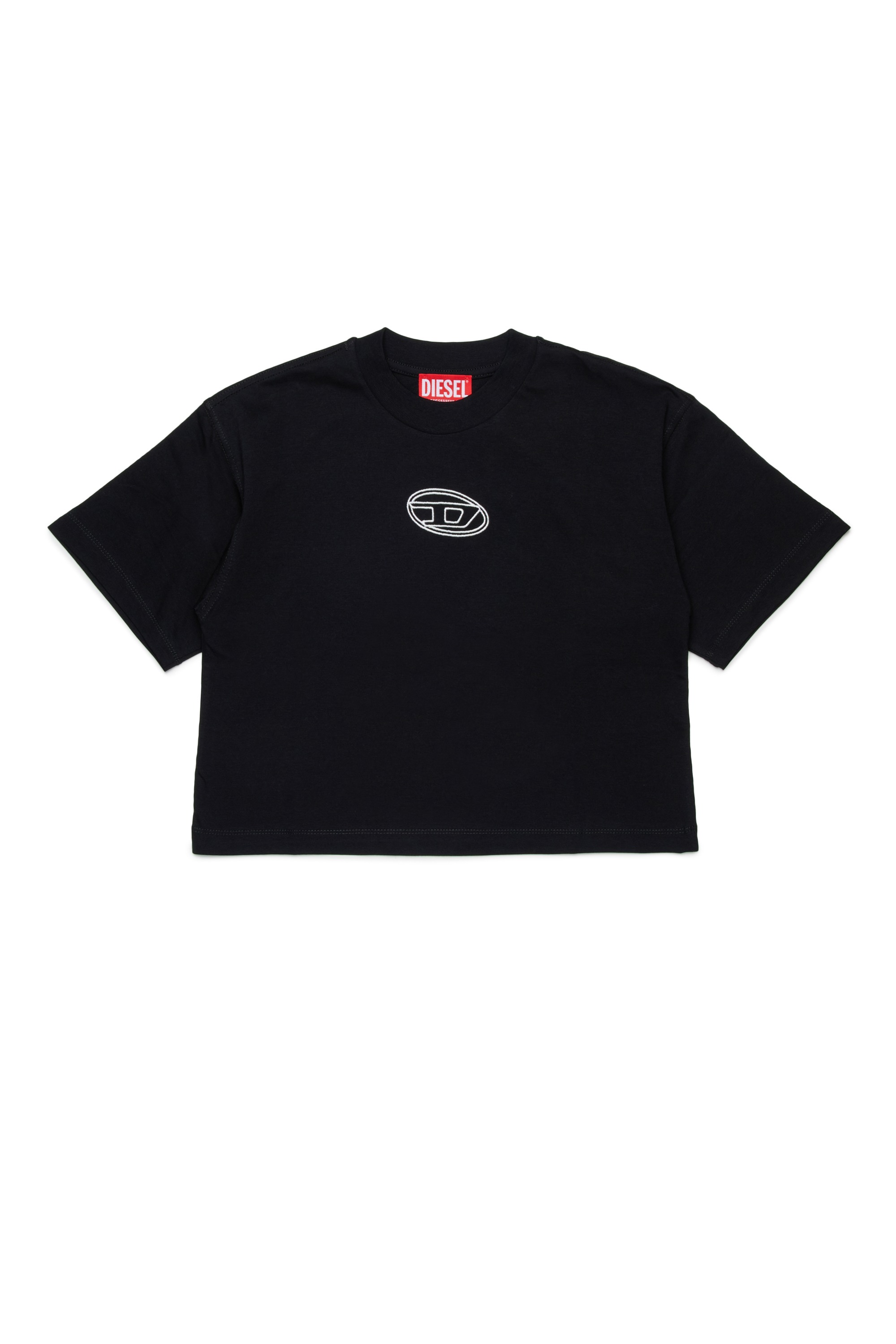 Black Cotton T-shirt with central logo