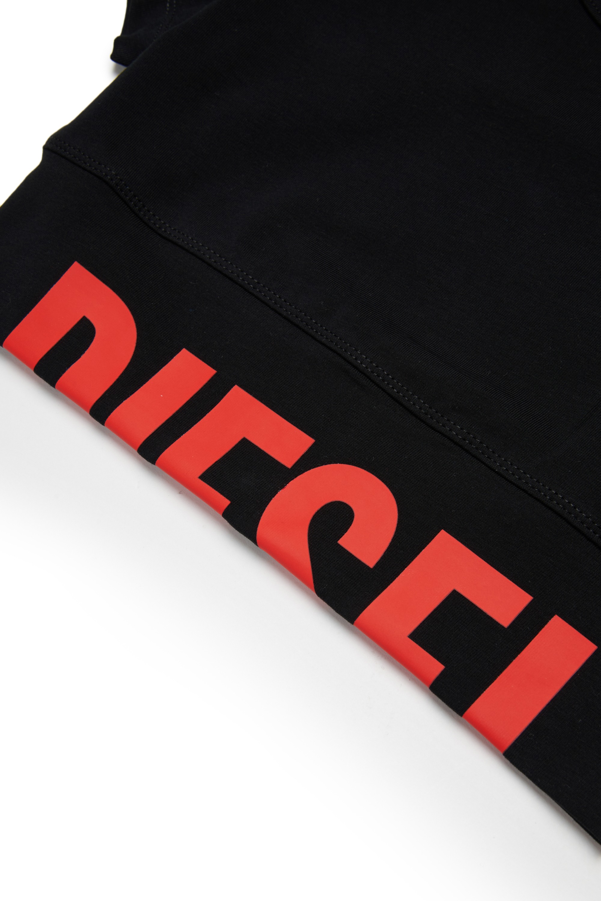 Black Crop top with cut-off logo