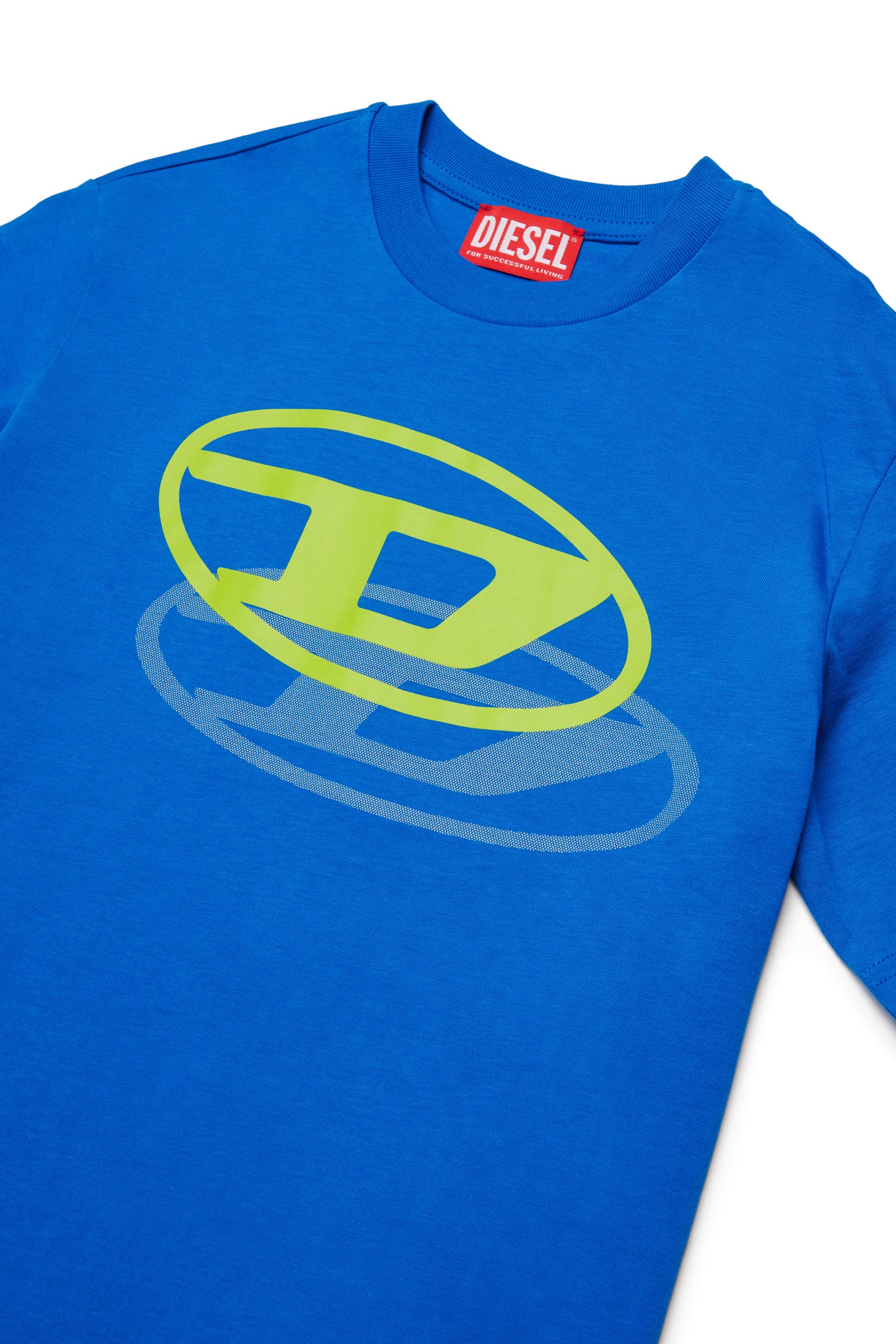 Blue Cotton T-shirt with shadow Oval D
