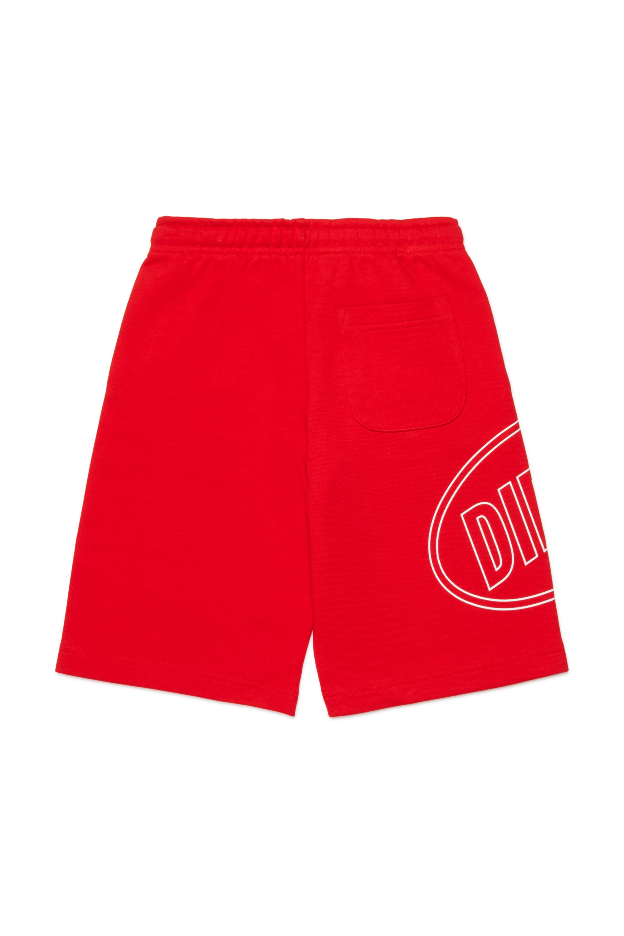 Red Cotton bermudas with maxi print