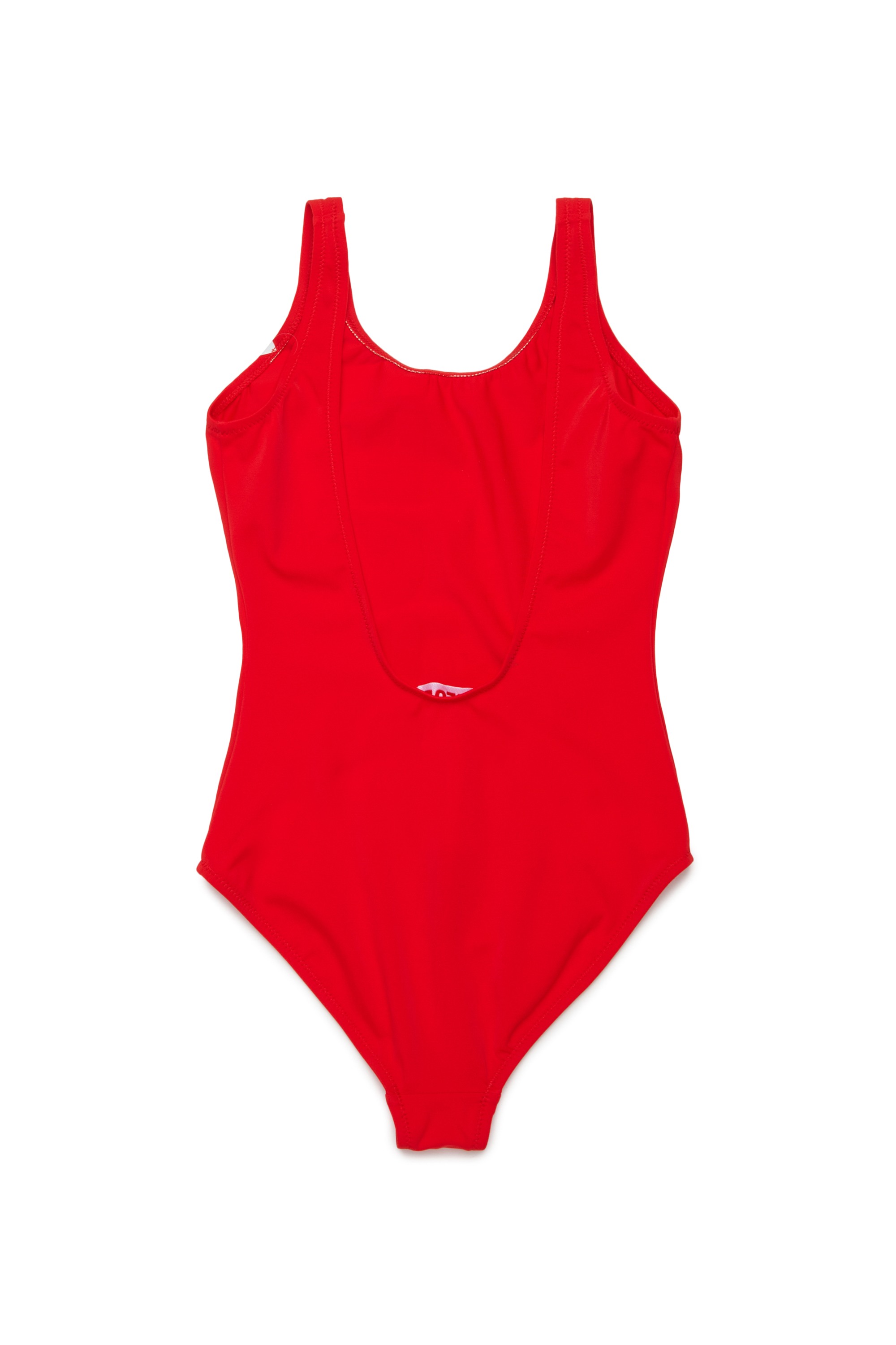 Red Swimsuit in solid colour with maxi logo