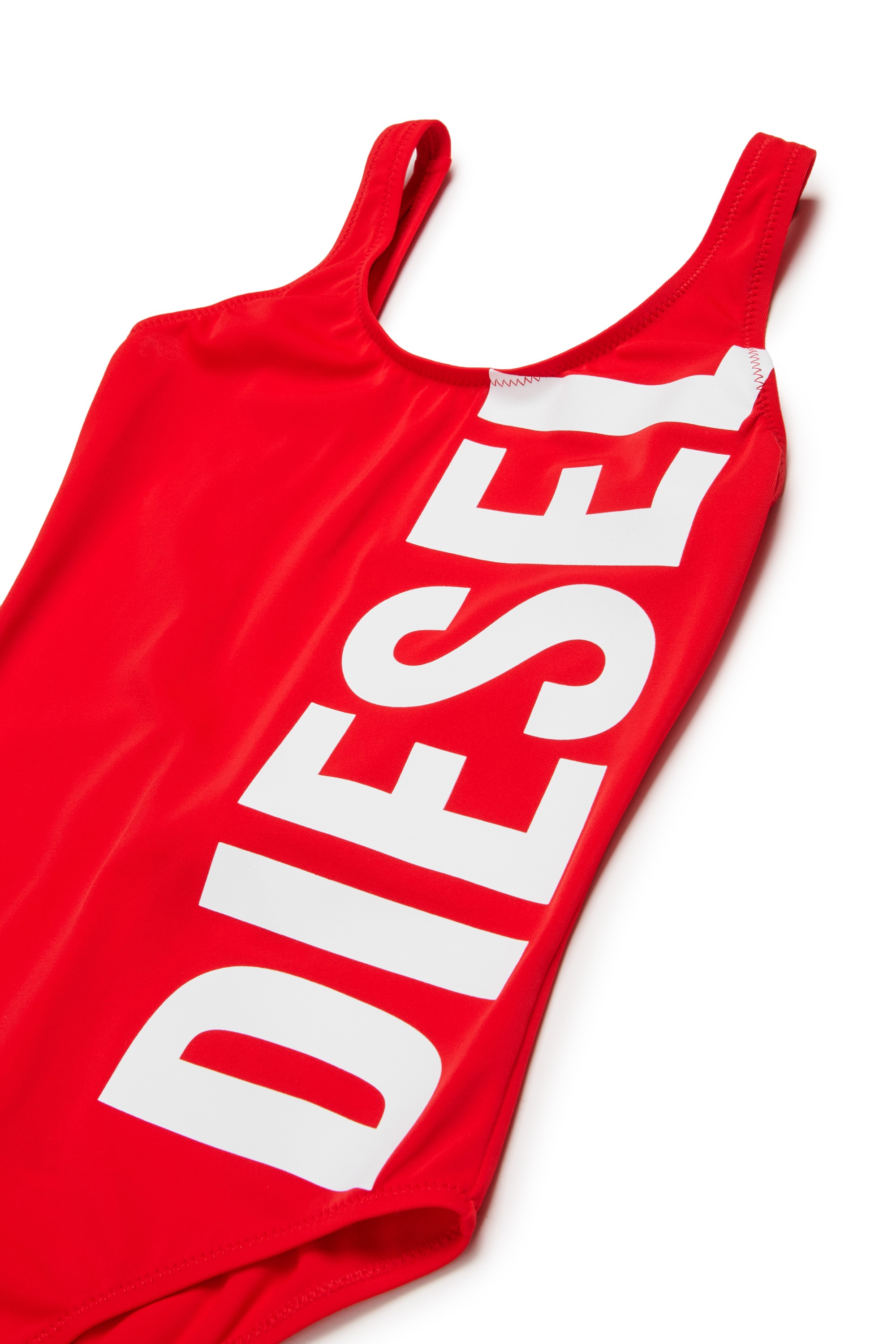 Red Swimsuit in solid colour with maxi logo