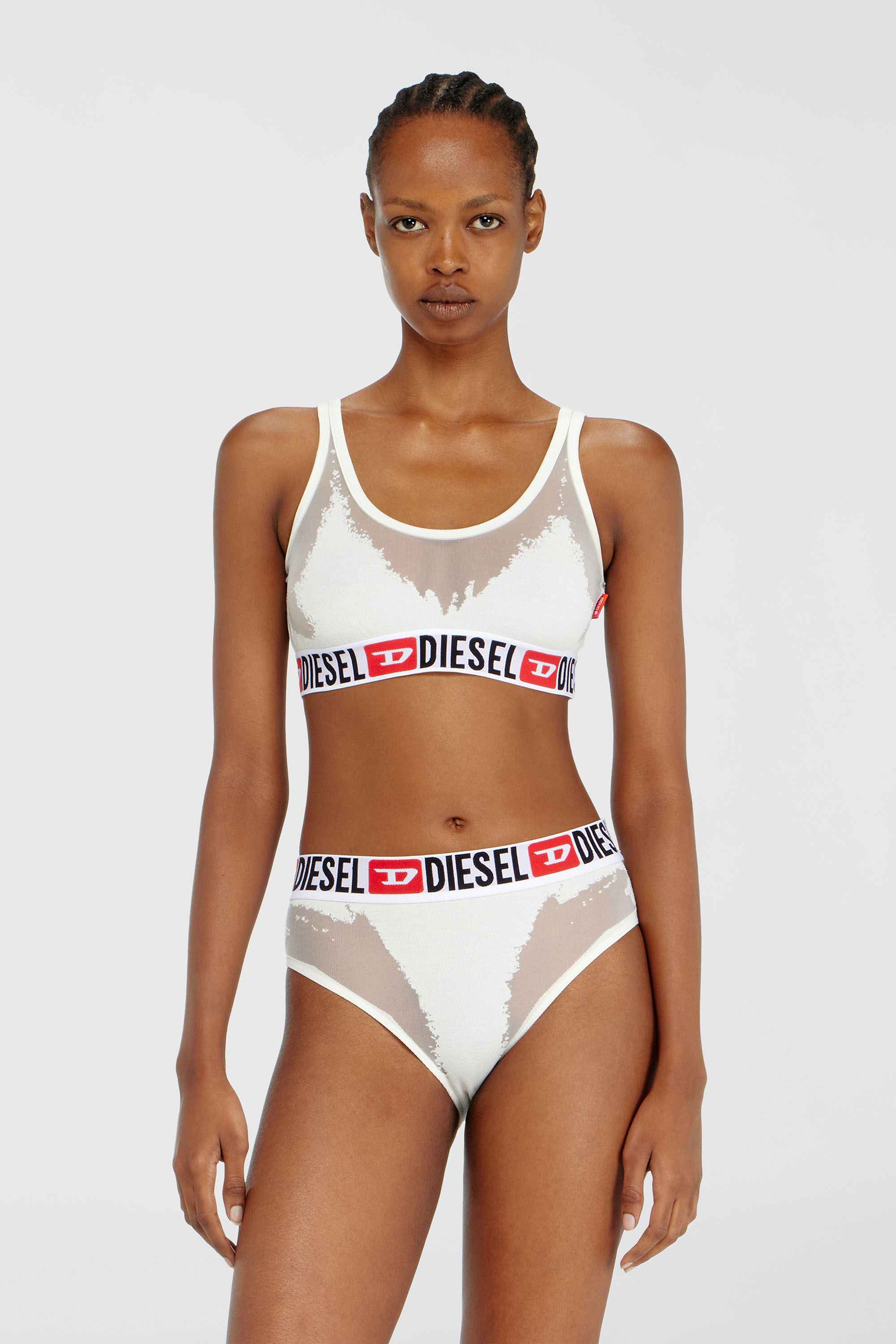 White Bralette with sheer devoré effect