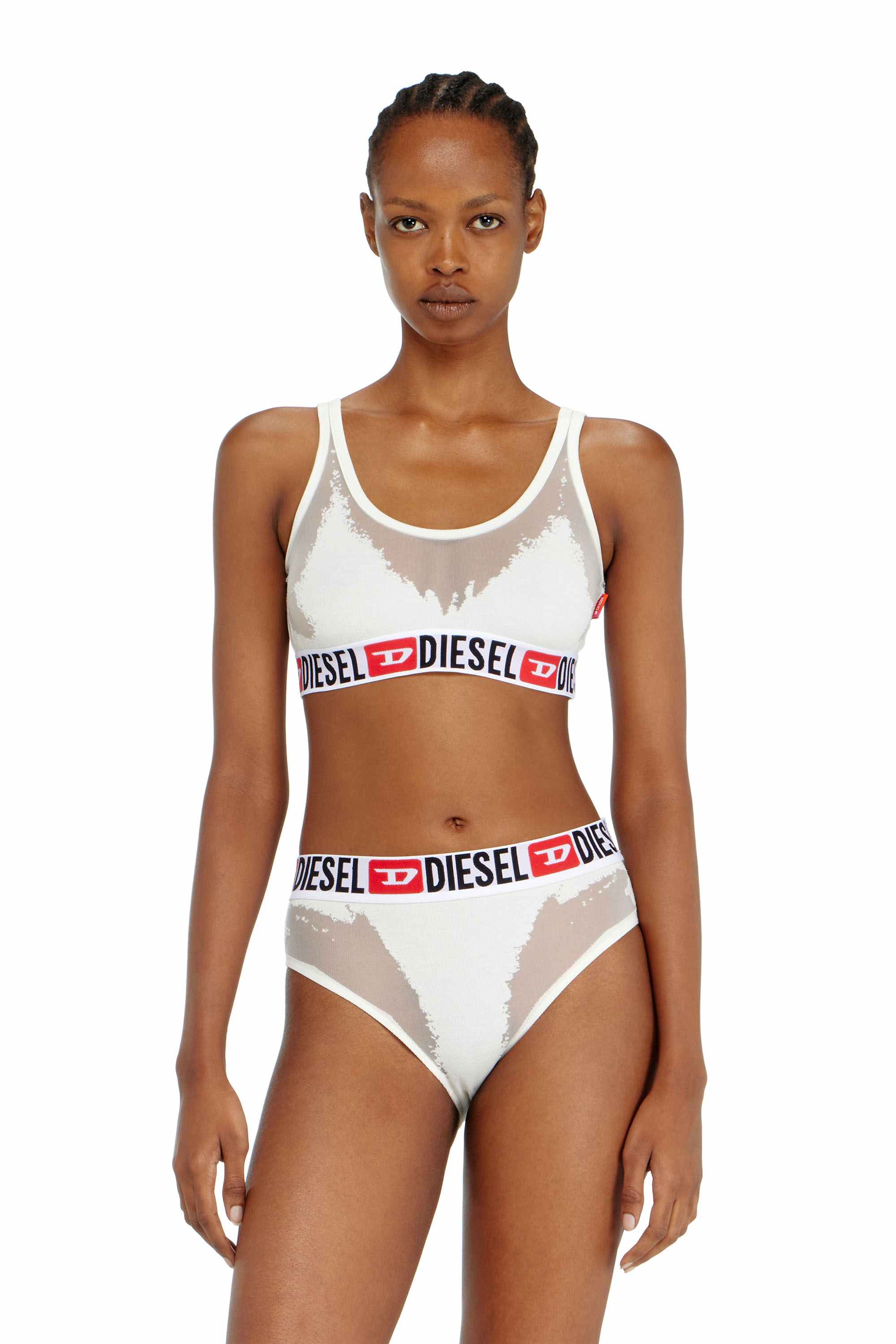 White Bralette with sheer devoré effect