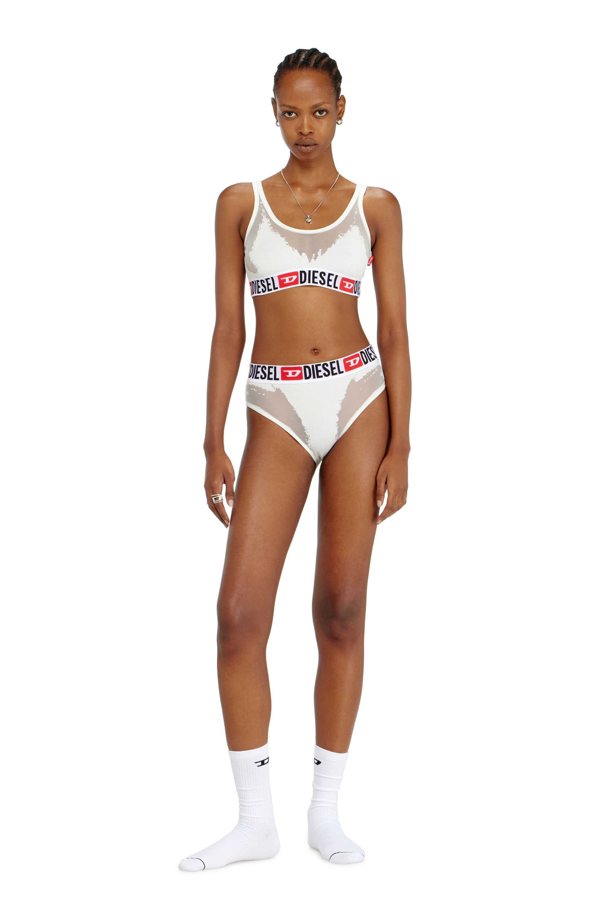 White Bralette with sheer devoré effect