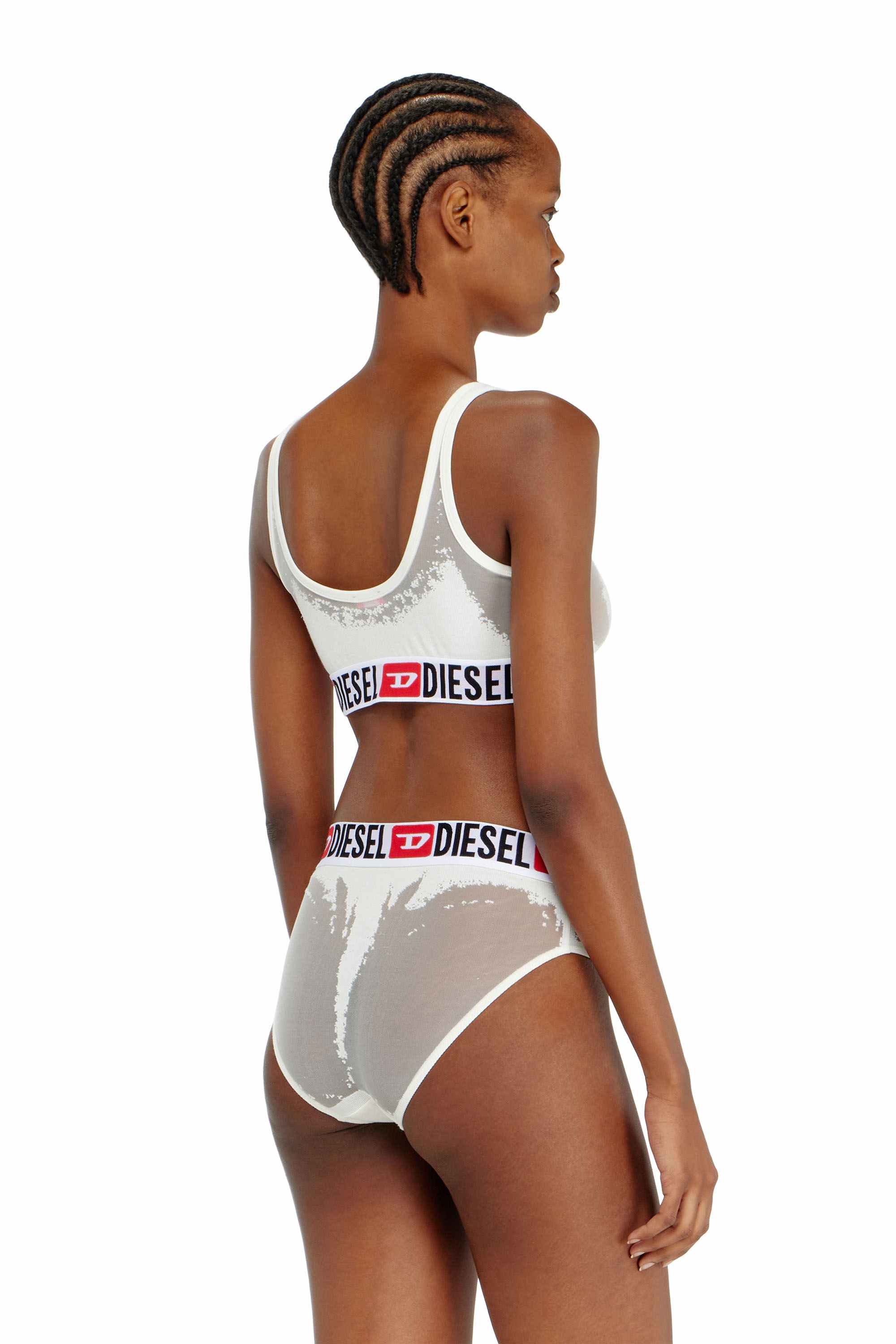 White Briefs with sheer devoré effect