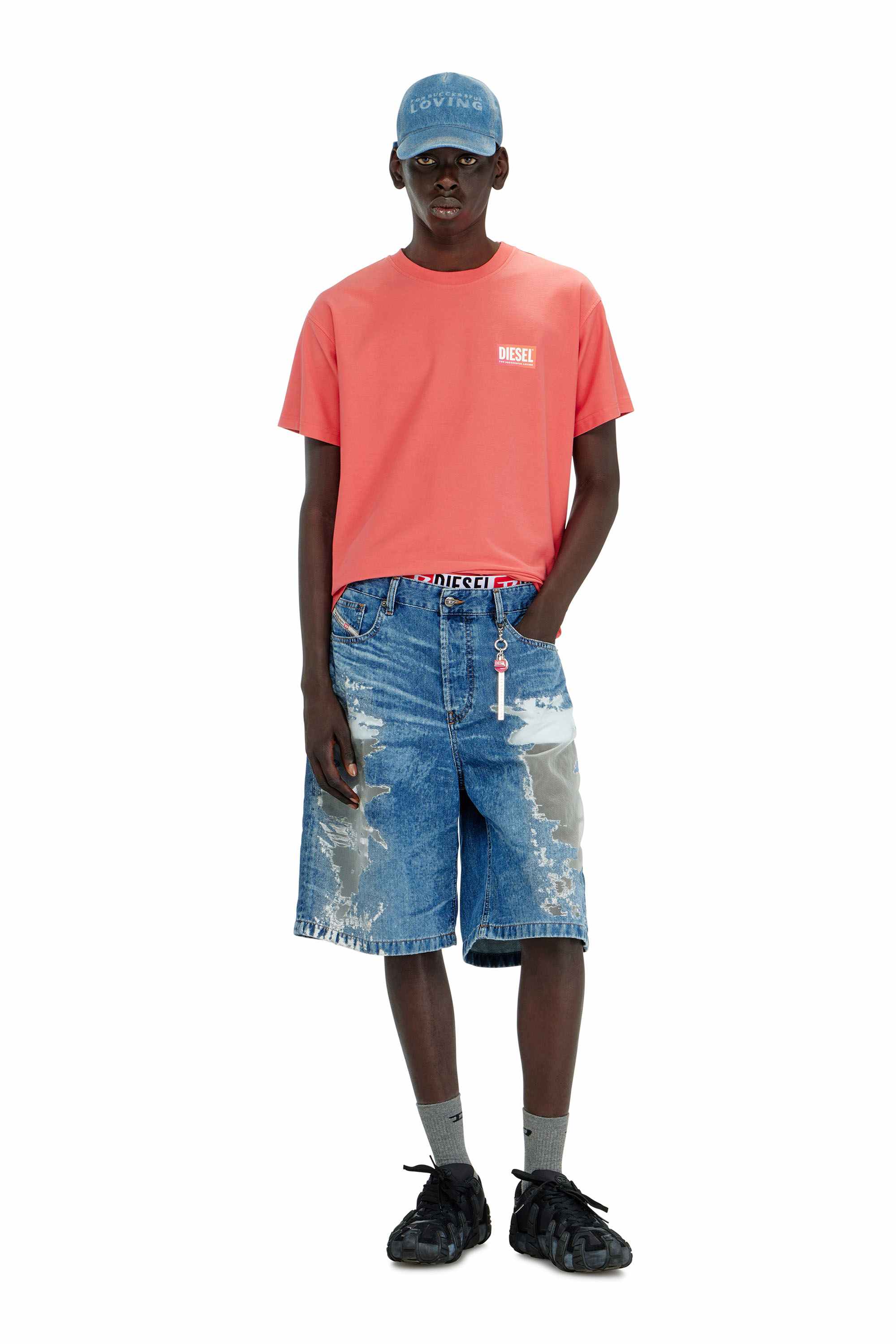 Blue Shorts in devoré denim
