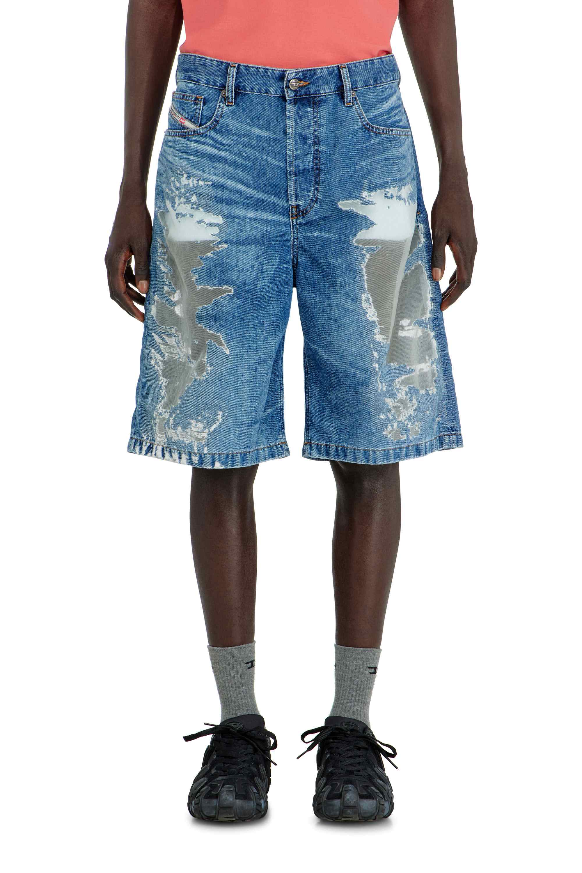 Blue Shorts in devoré denim