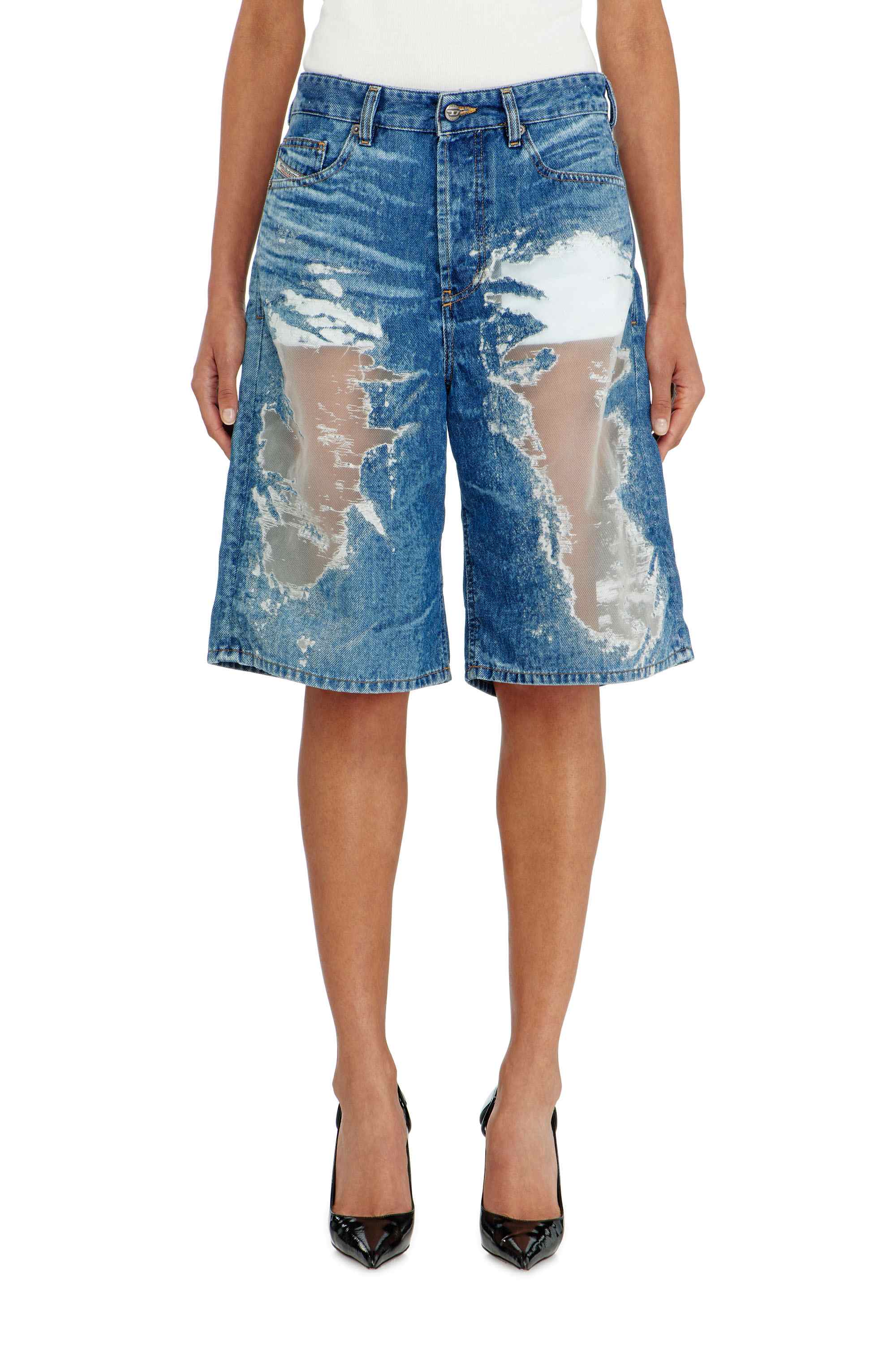 Blue Shorts in devoré denim