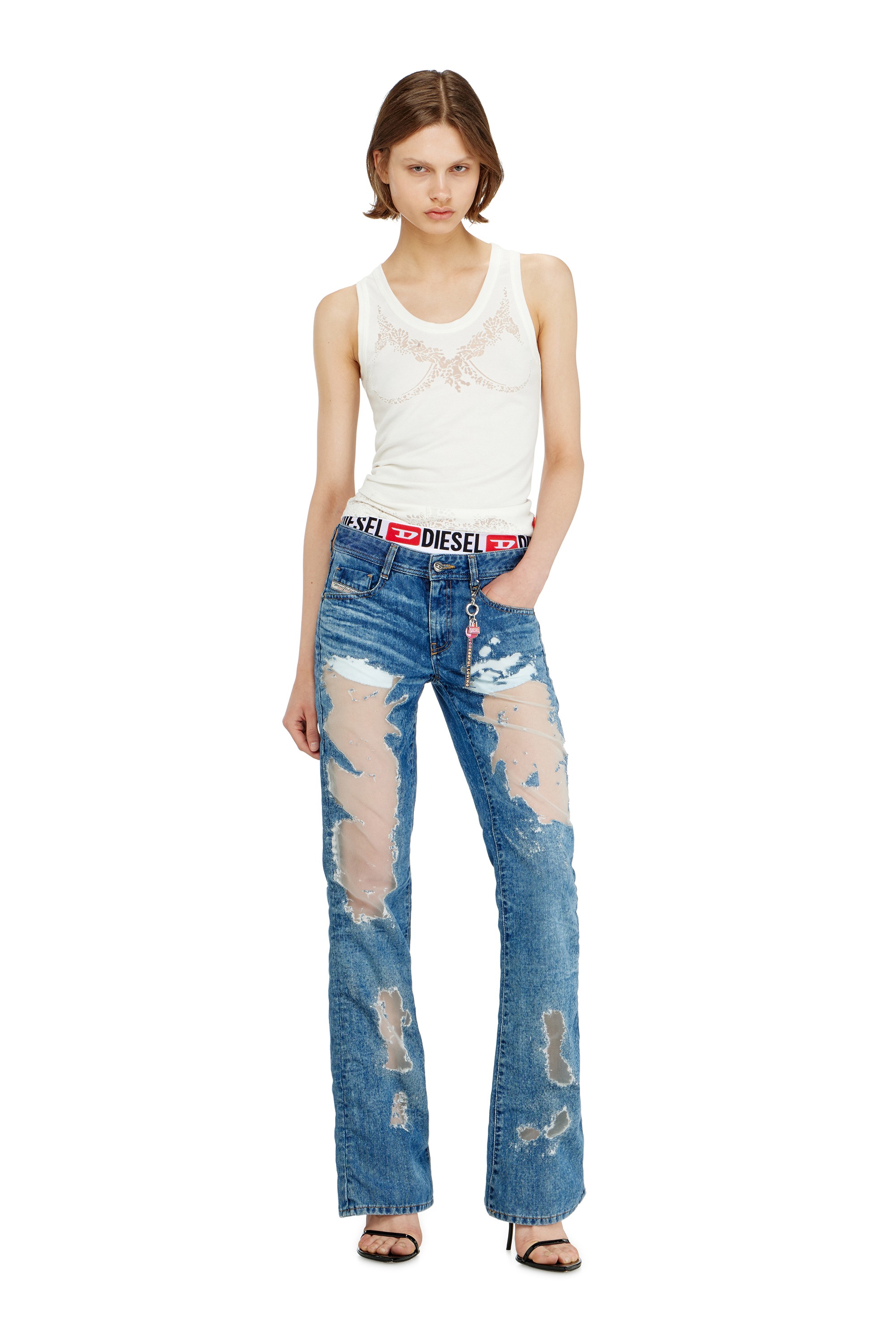 Blue Bootcut Jeans Low Waist 1969 D-Ebbey