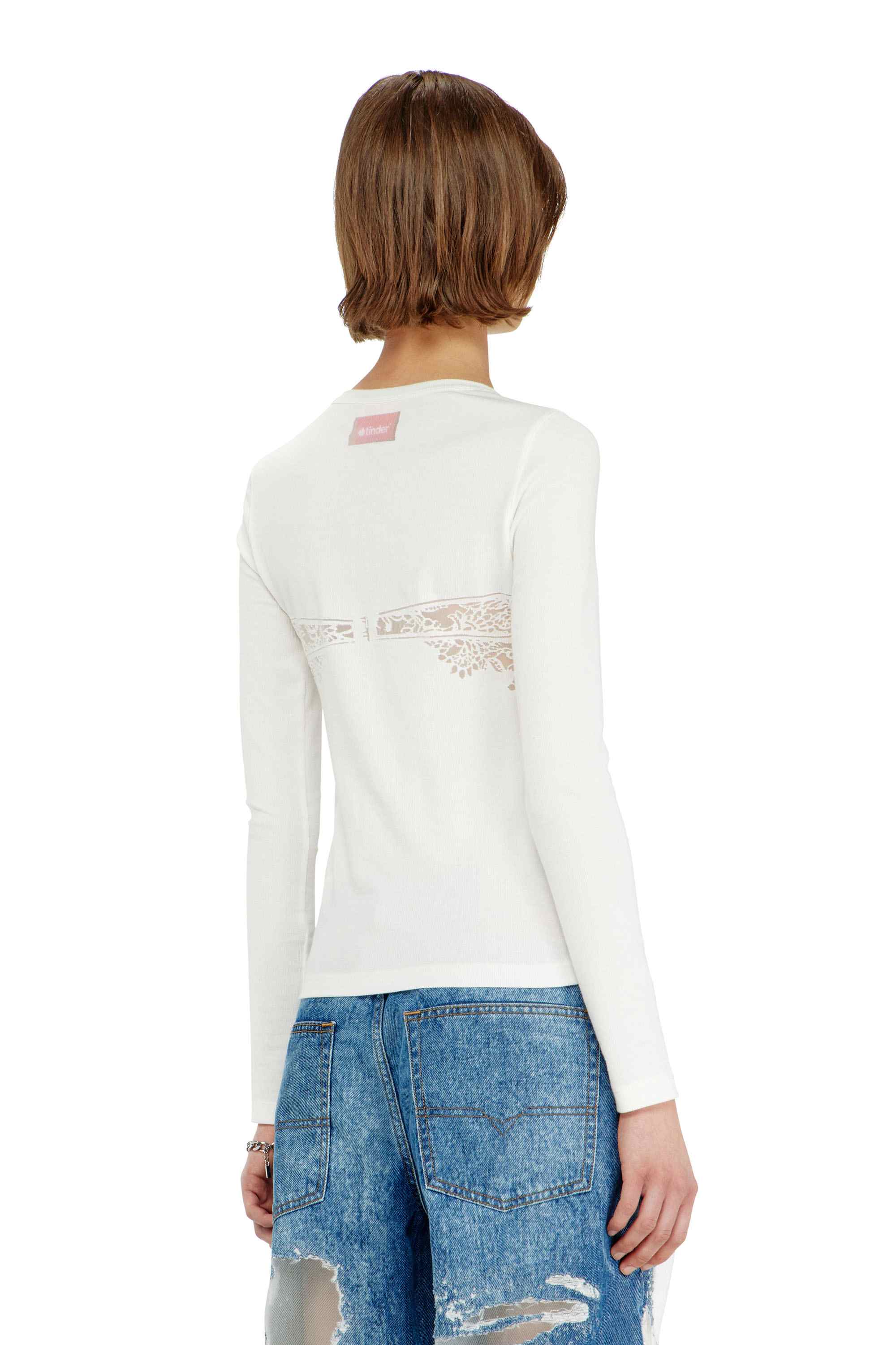 White Top with devoré lace effect