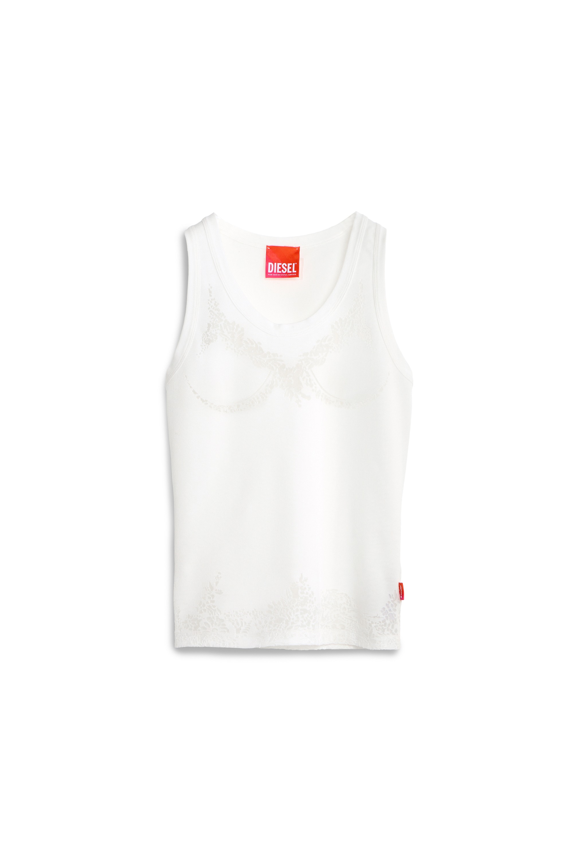 White Tank top with devoré lace effect
