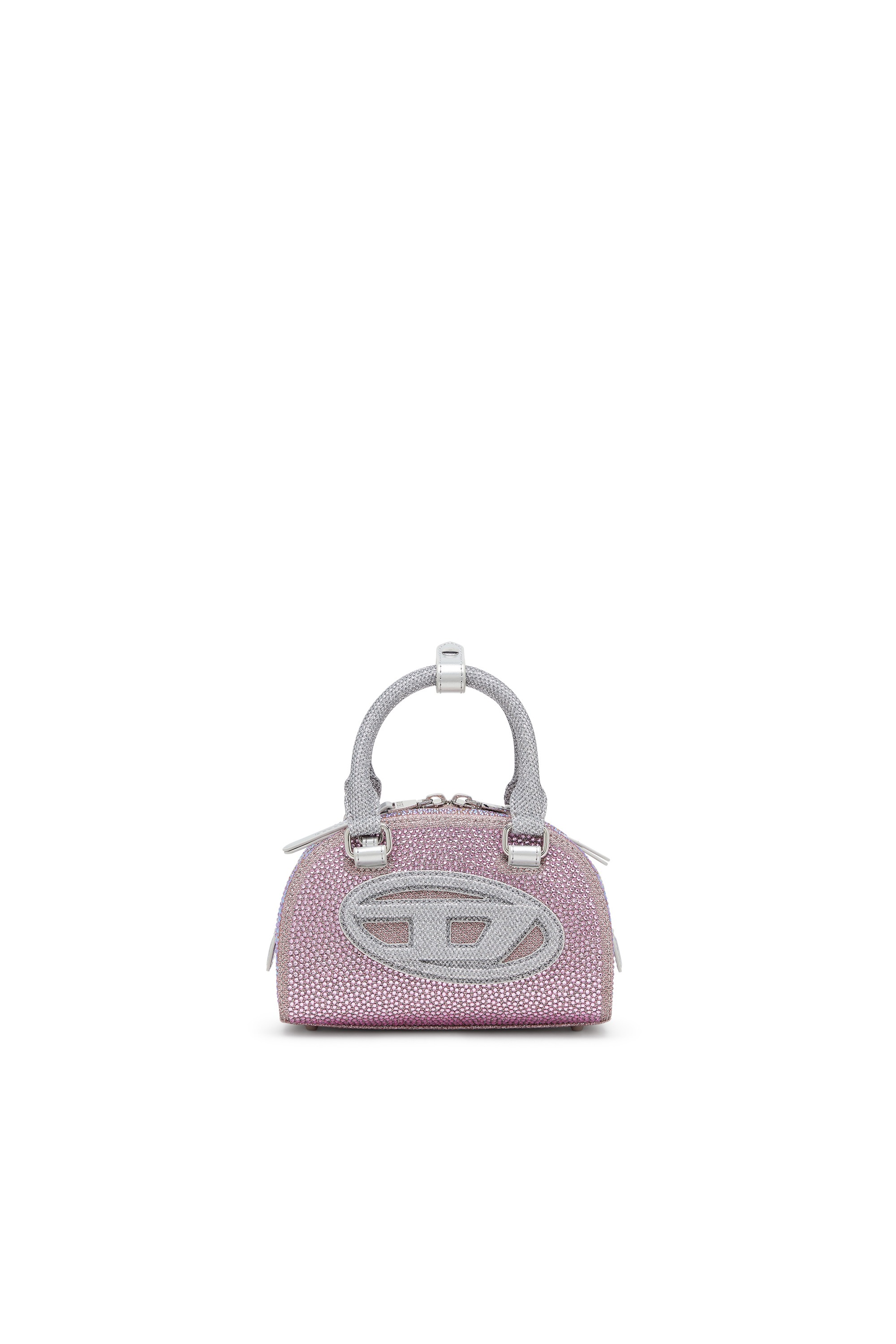 Pink 1DR Dome - Small bowling bag in crystal Lurex