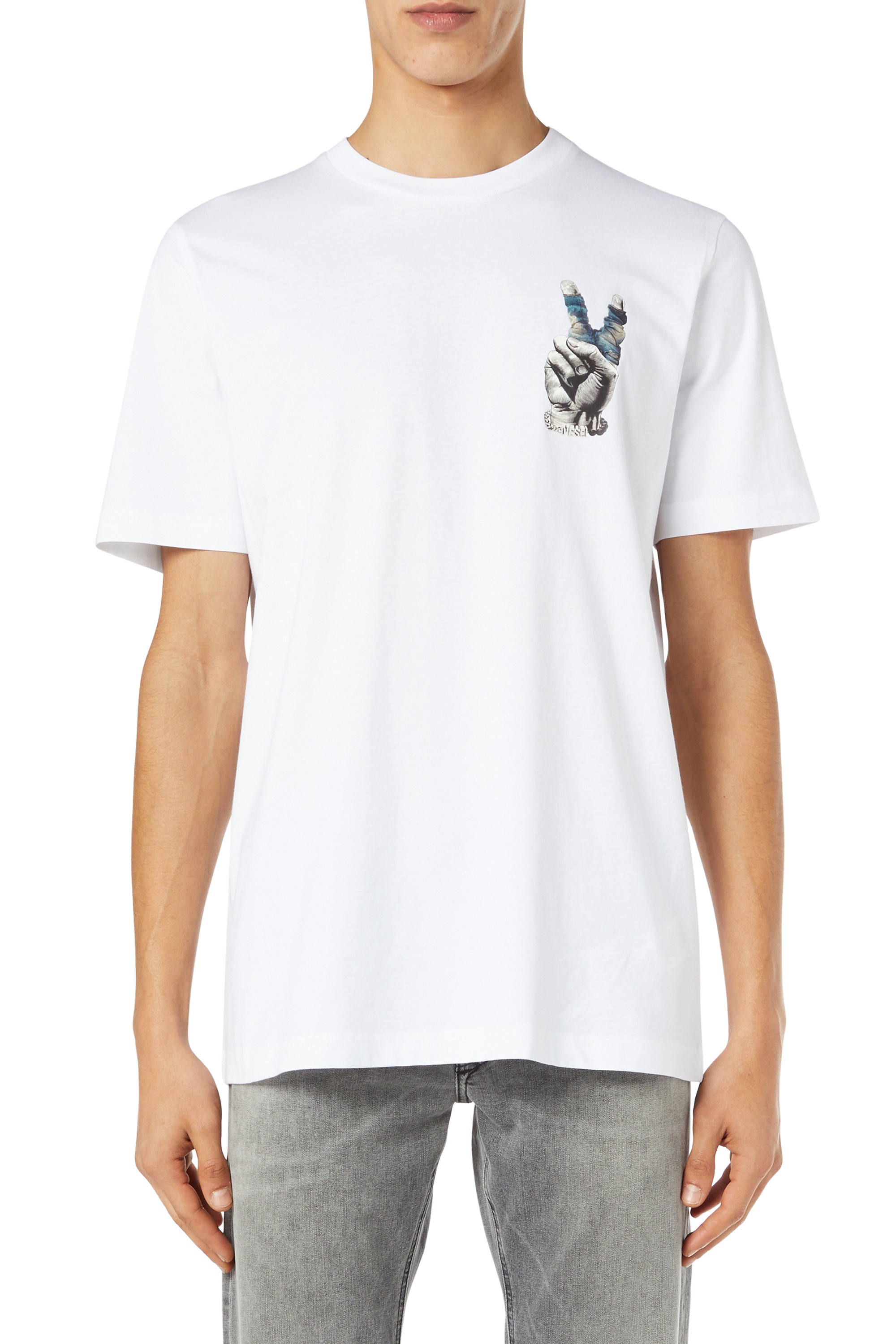 White T-Shirts T-Just-Hand