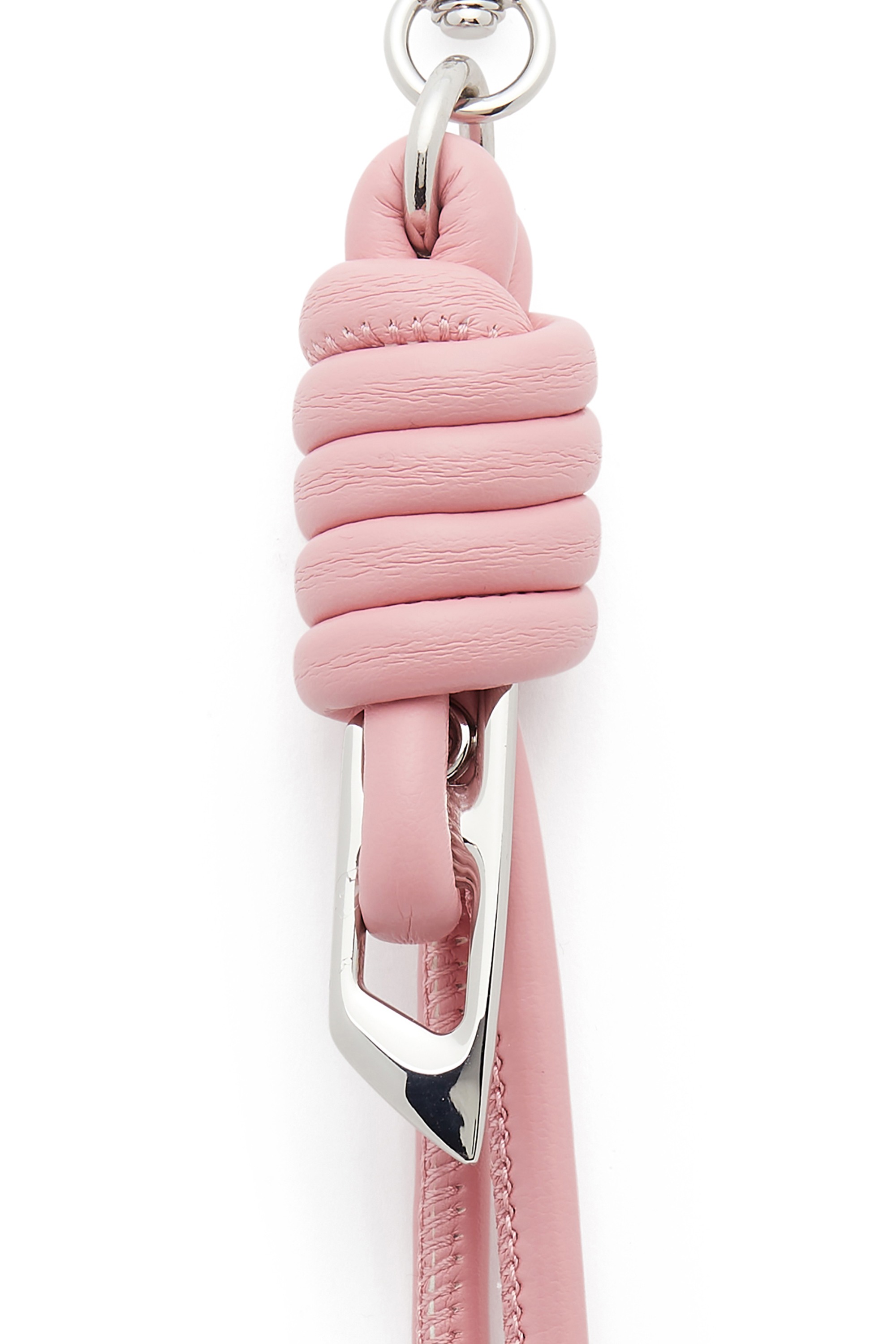 Pink Knotted-straps charm in metal and PU