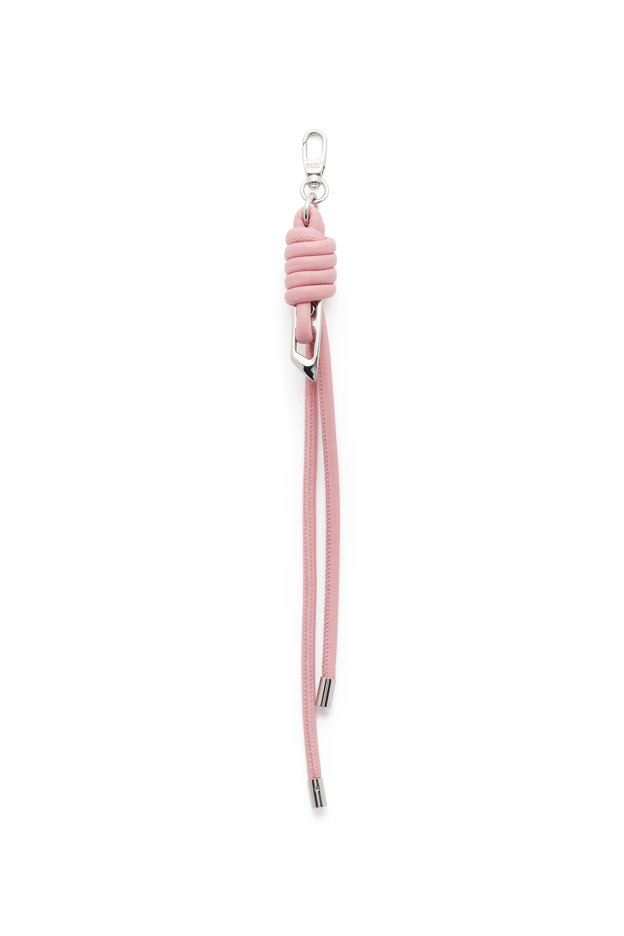 Pink Knotted-straps charm in metal and PU