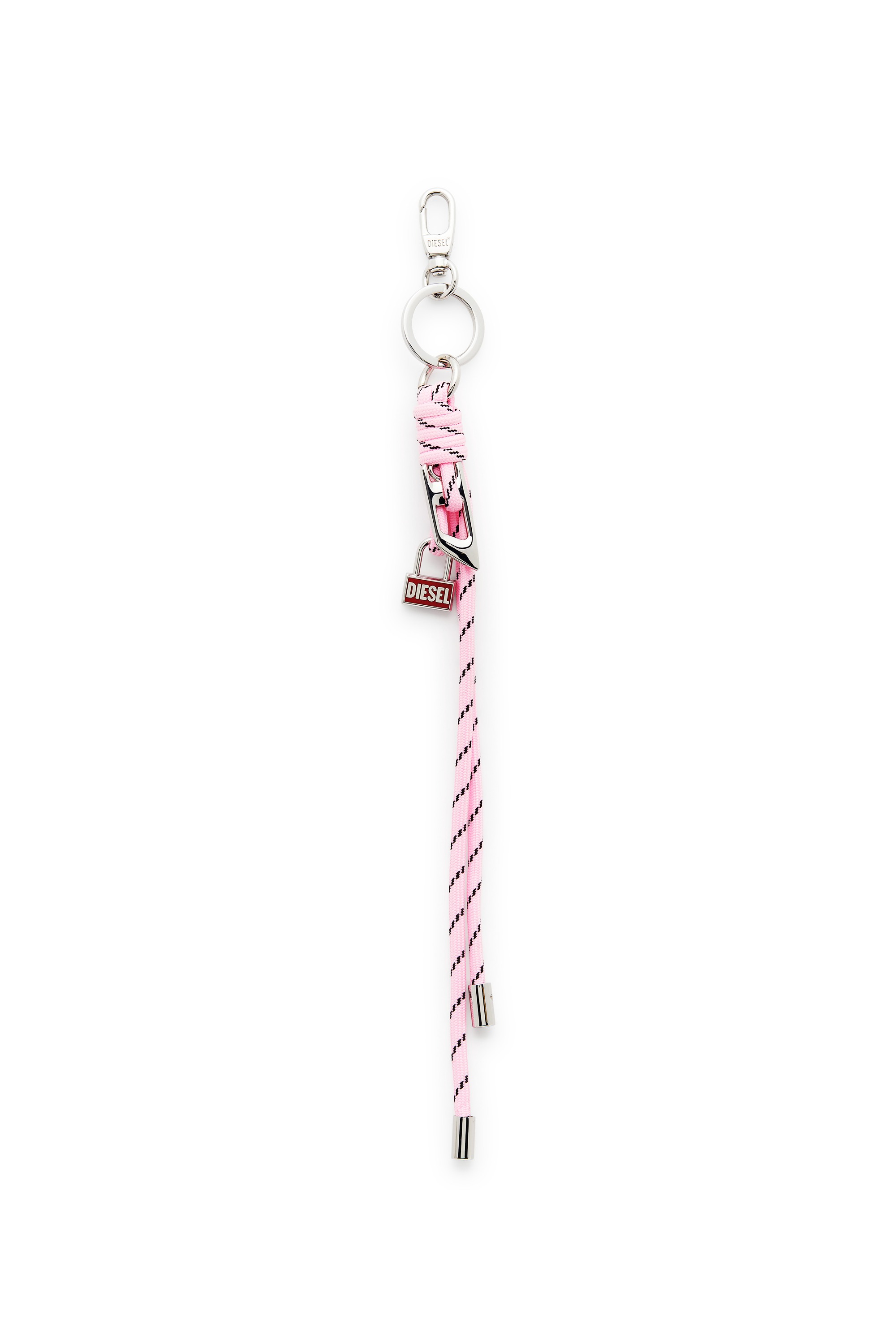 Pink Metal and rope charm with Diesel pendant