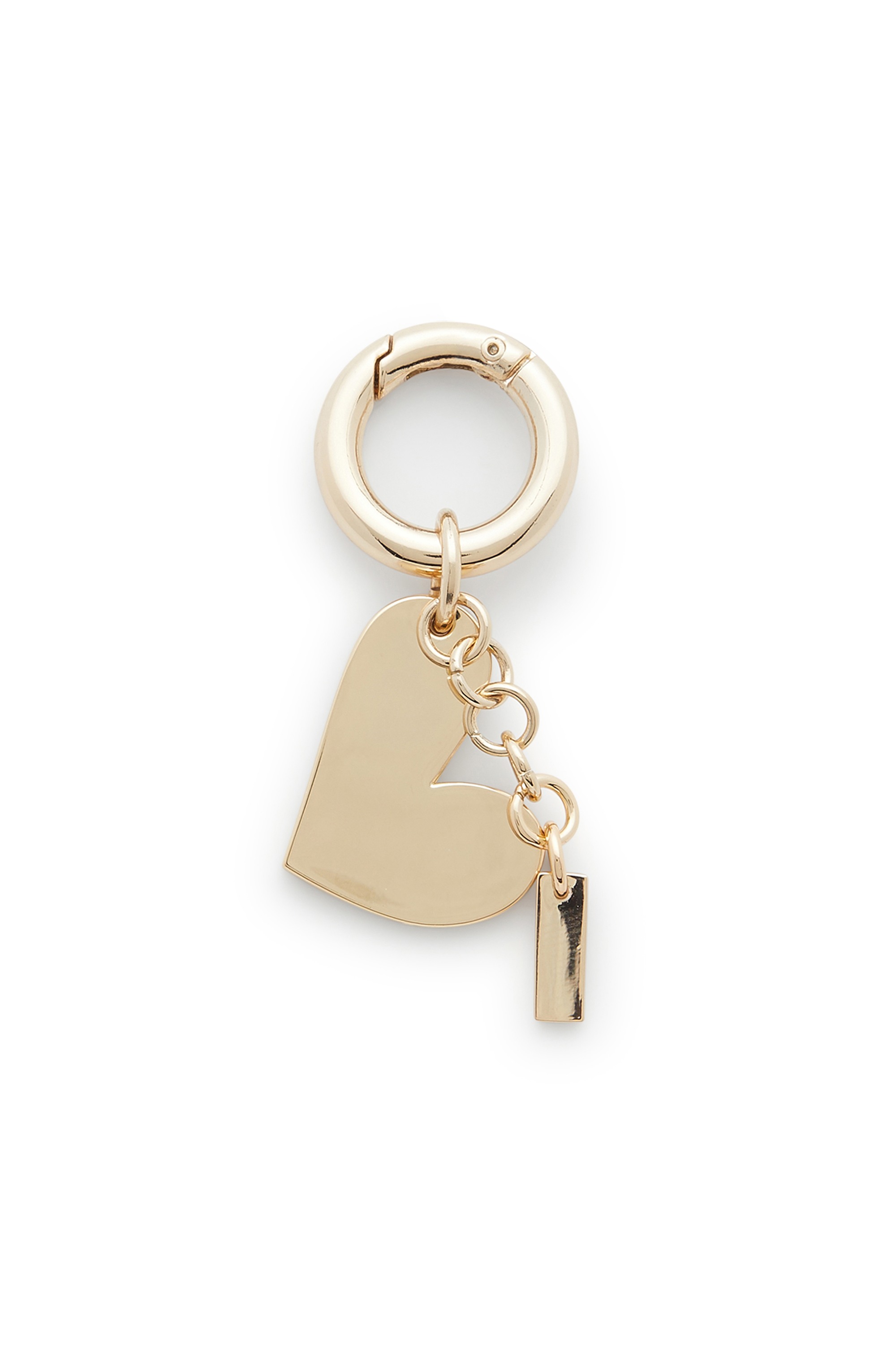 Gold Metal heart charm with rhinestones