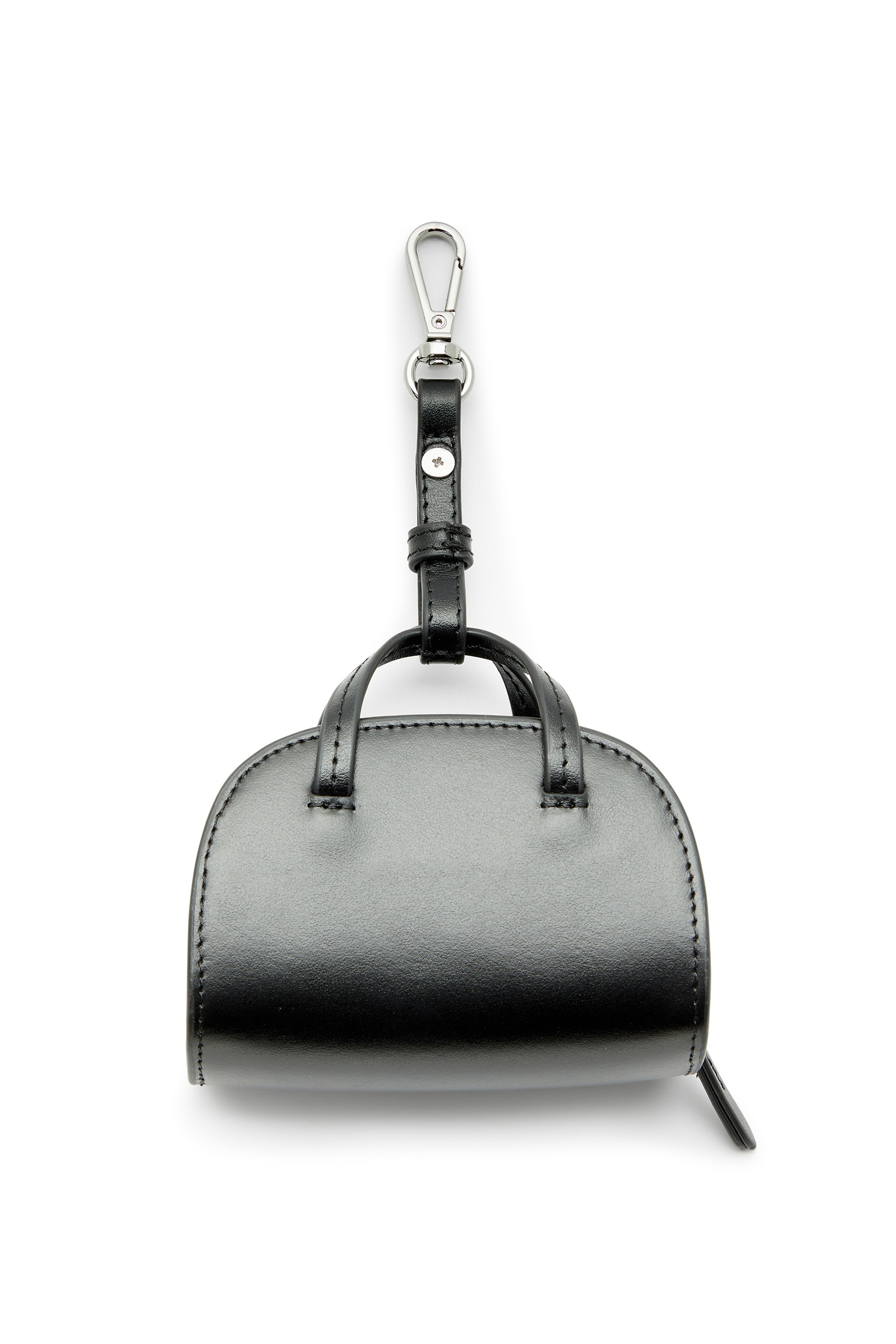 Black Miniature bag charm in leather