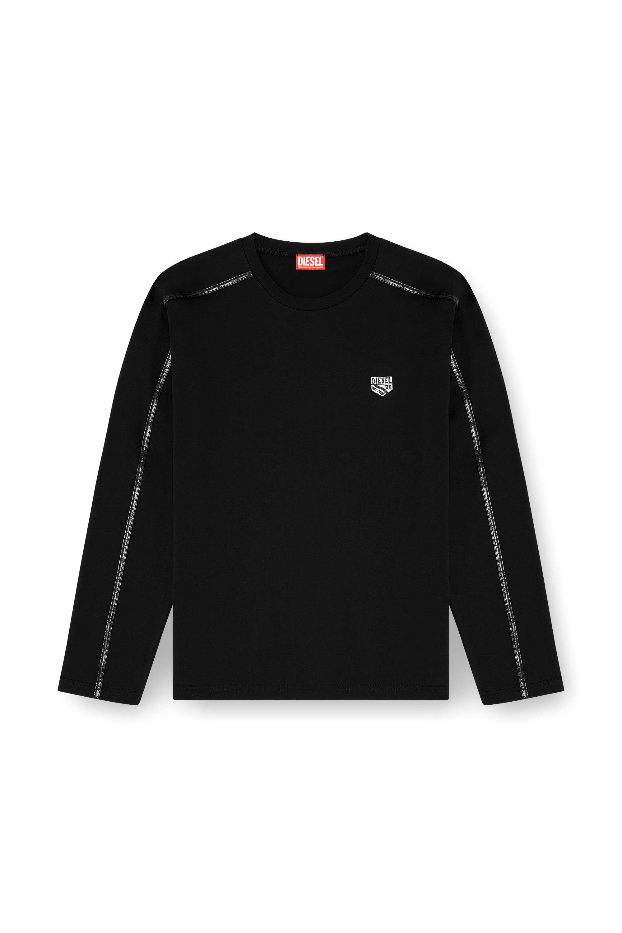 Black Long-sleeve T-shirt with tonal trims