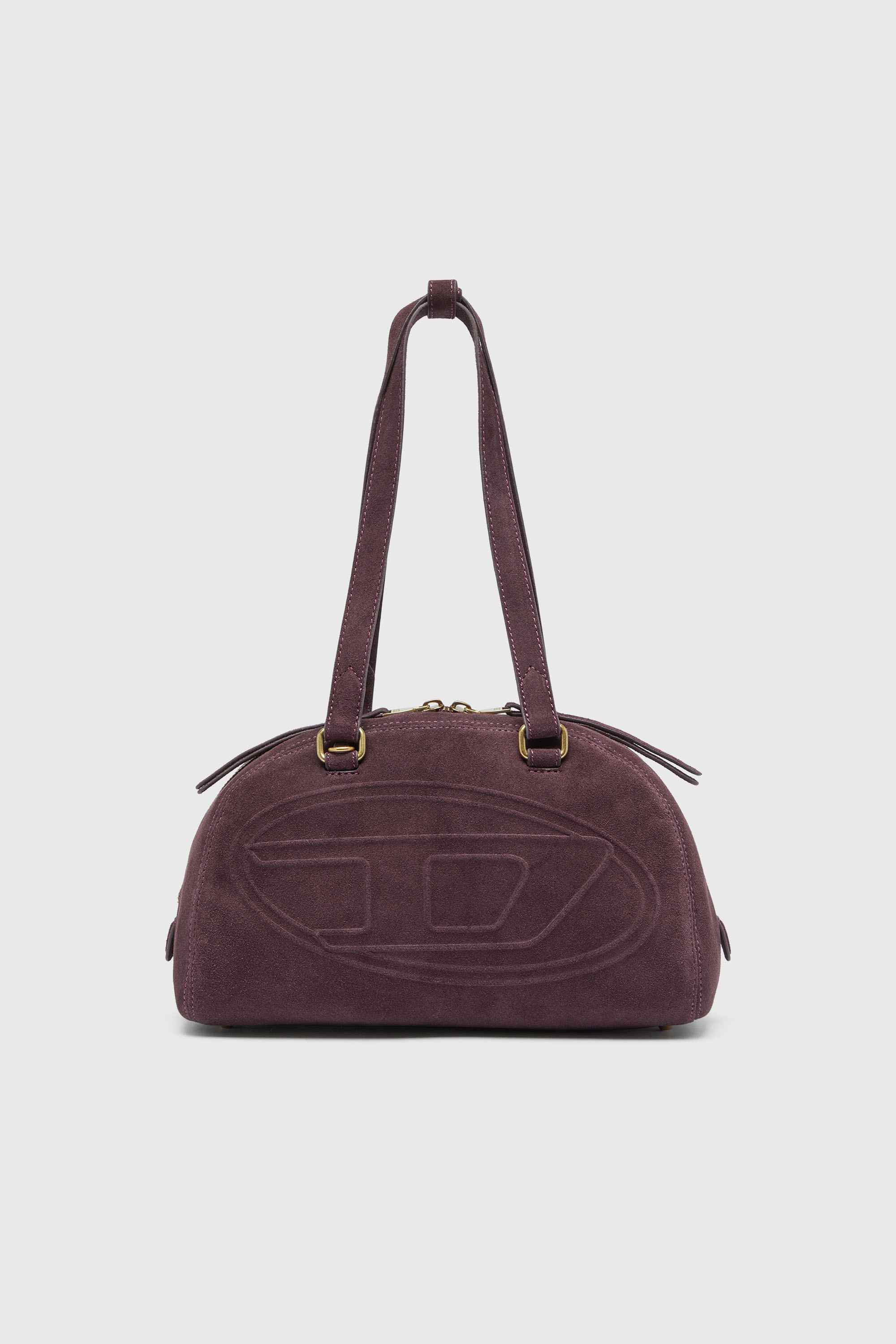 Violet 1Dr Dome-Suede Shoulder Bag With Oval D Logo