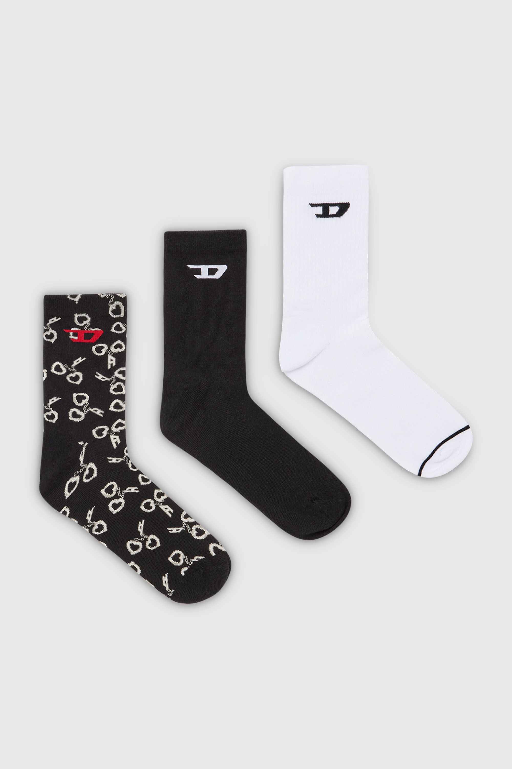 Multicolor 3-Pack Socks With Handcuff Motif