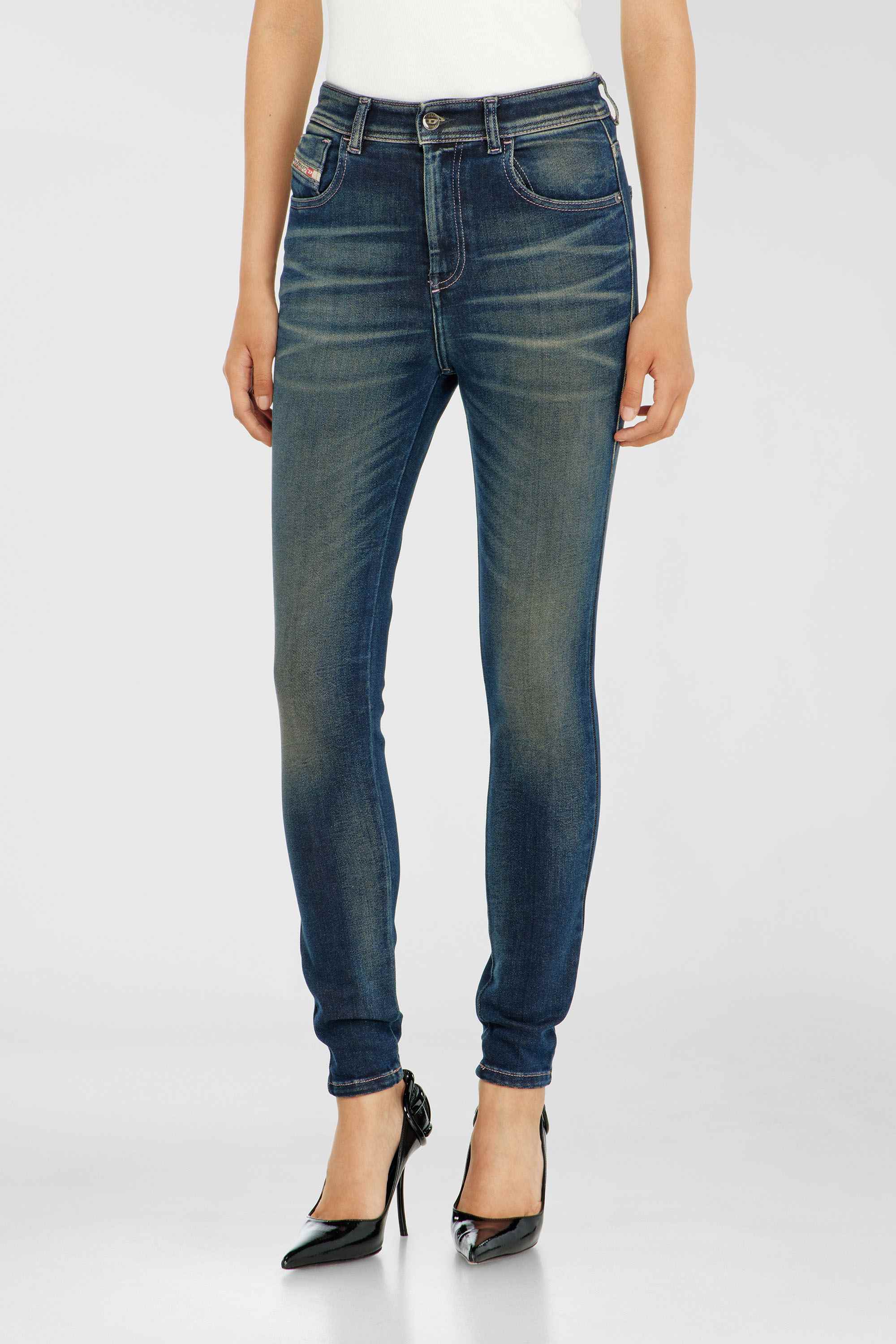 Blue Skinny Jeans High Waist 1984 Slandy-High