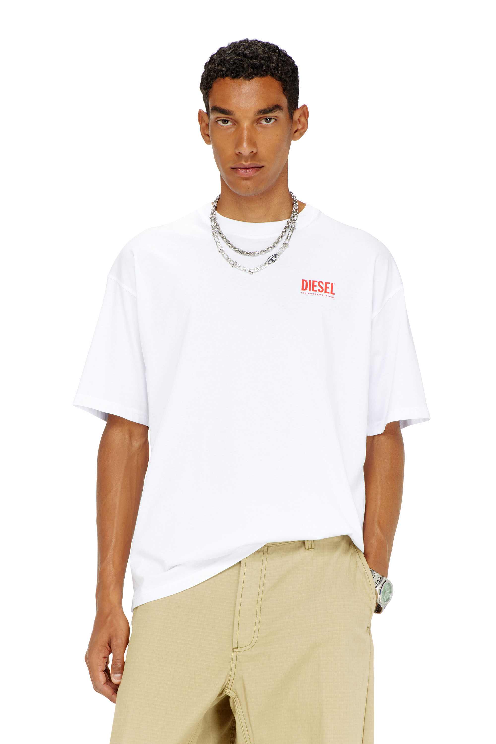 Cotton T-shirt with Diesel Biscotto print