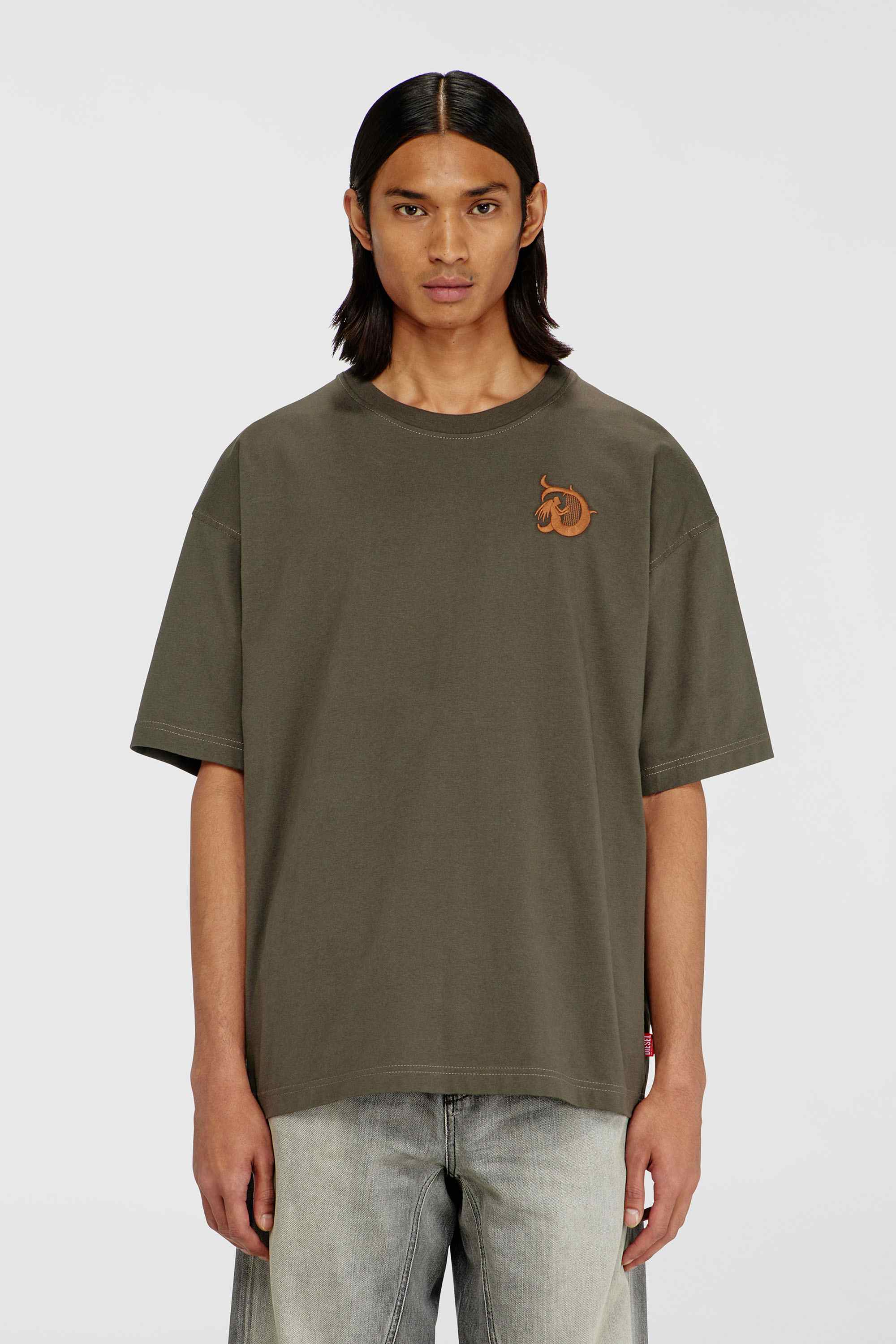 Green Jersey T-Shirt With Flocked Print