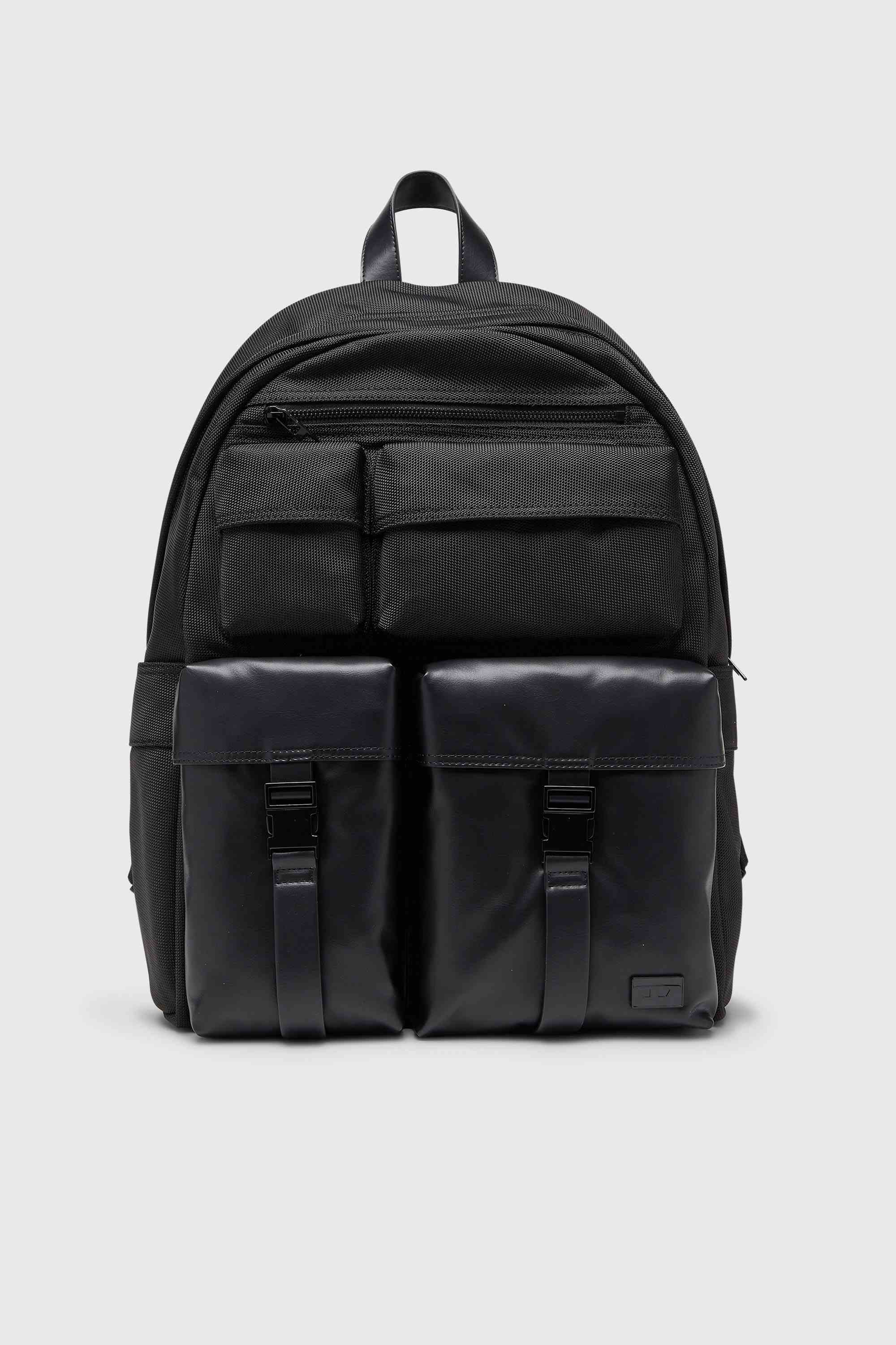 Black Multi-Pkts - Backpack In Nylon With Front Pockets