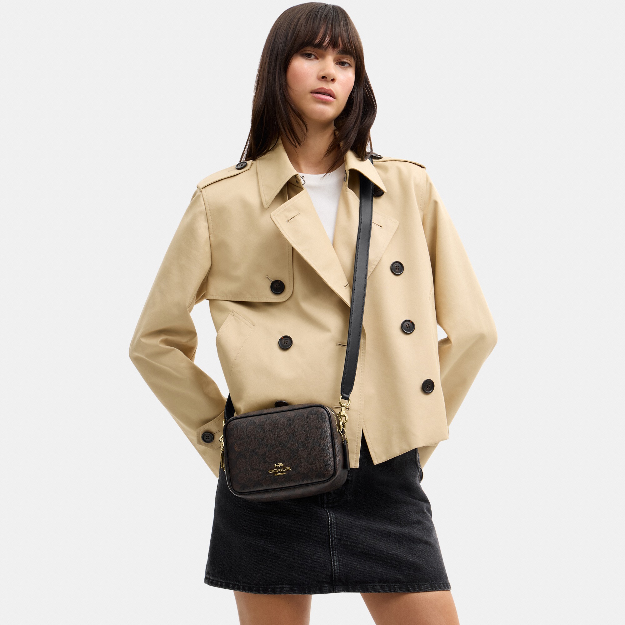 Mini Carey Crossbody Bag In Signature Canvas