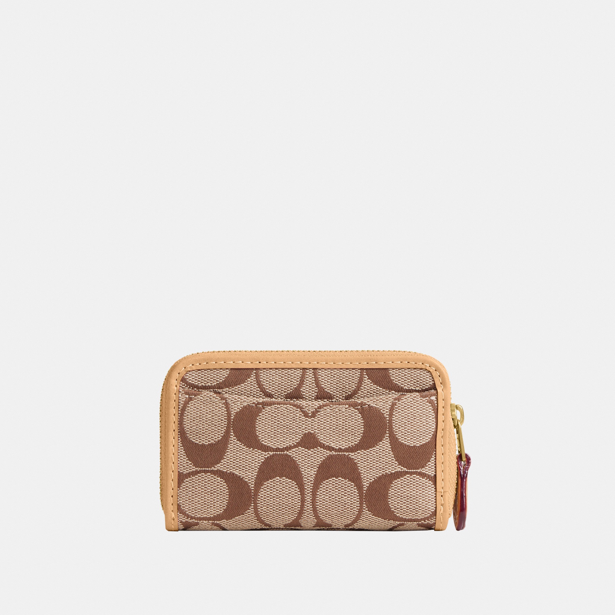 Essential Small Zip Around Card Case In Signature Jacquard