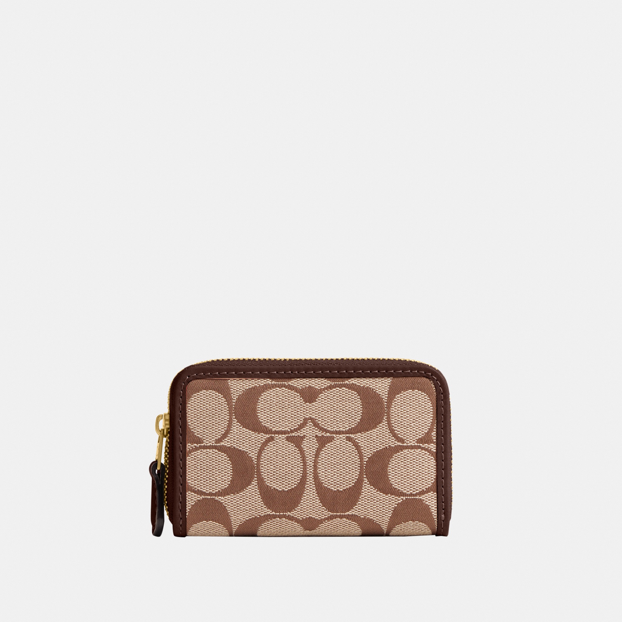 Essential Small Zip Around Card Case In Signature Jacquard