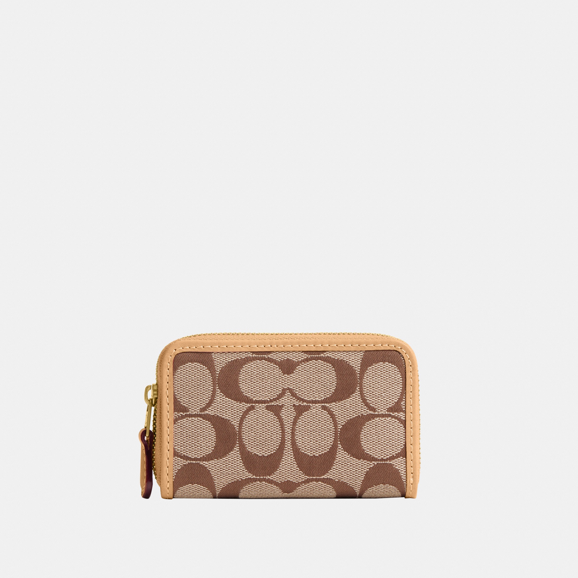Essential Small Zip Around Card Case In Signature Jacquard