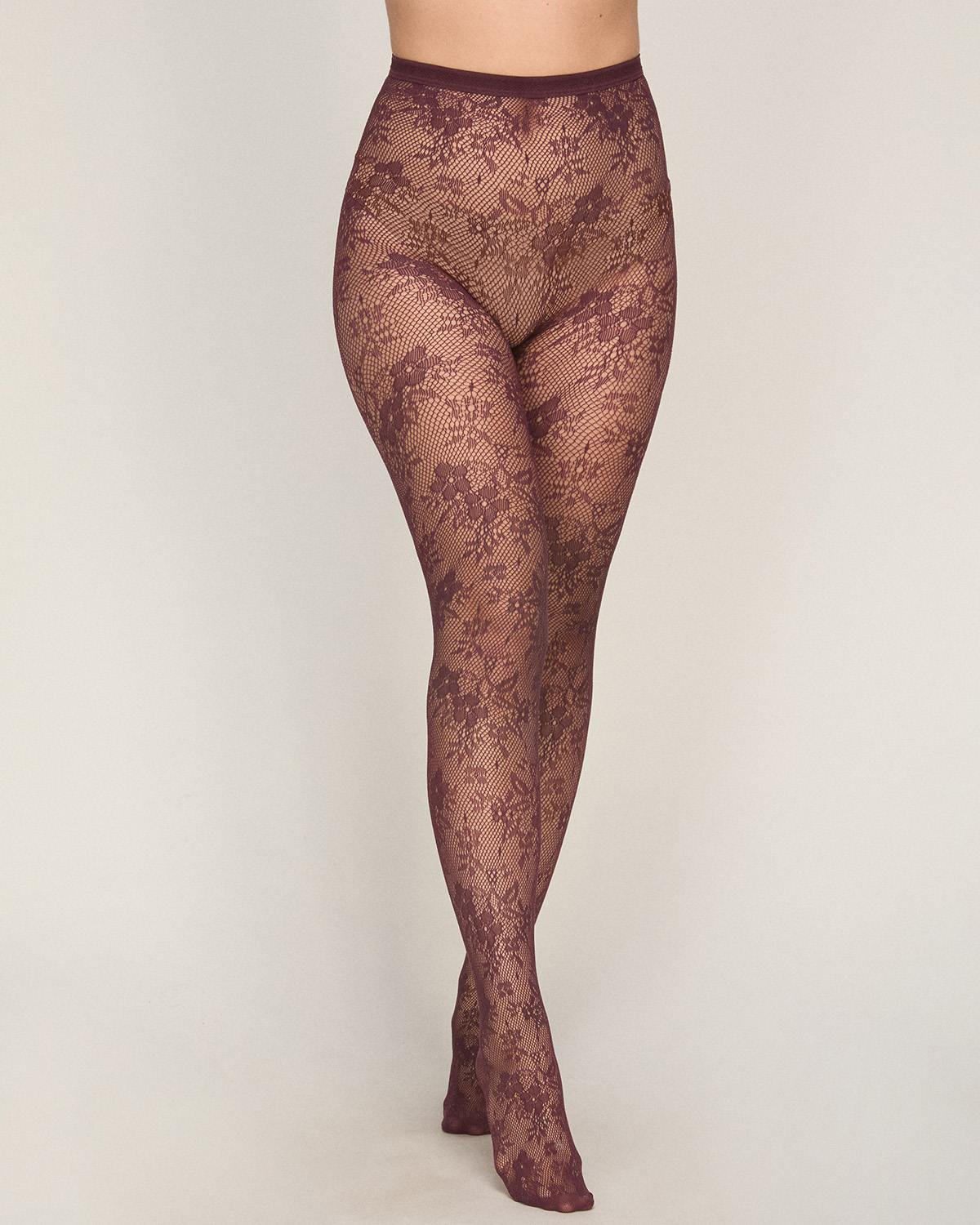Tight Allover Lace Fishnet - Purple