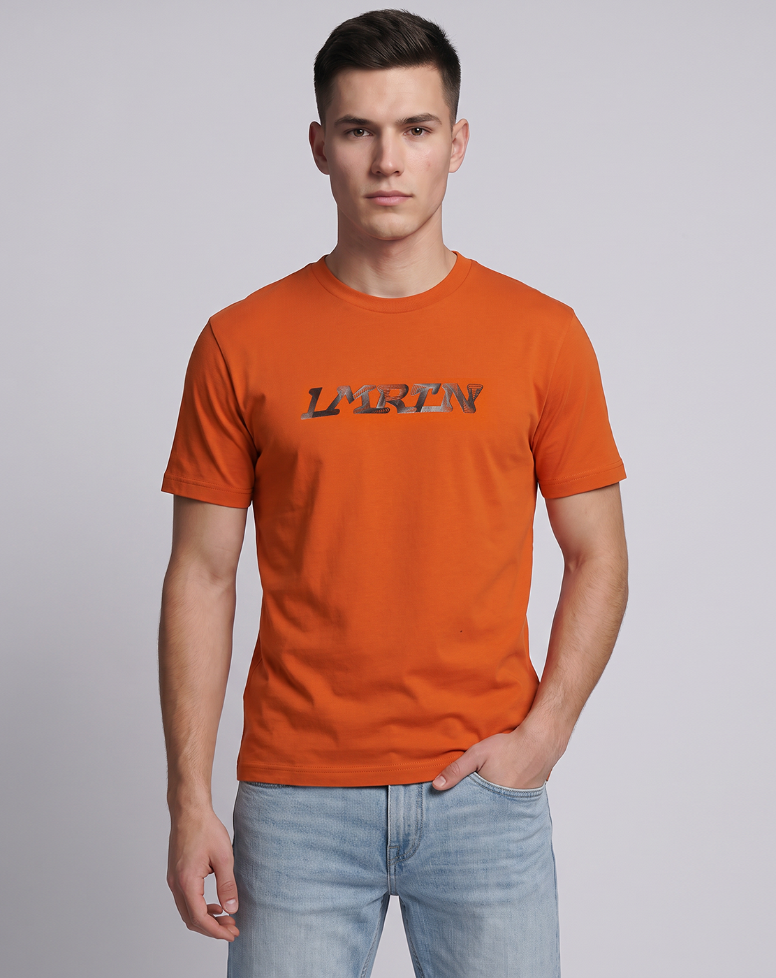 Cotton Relaxed Fit Solid Graphic T-shirt