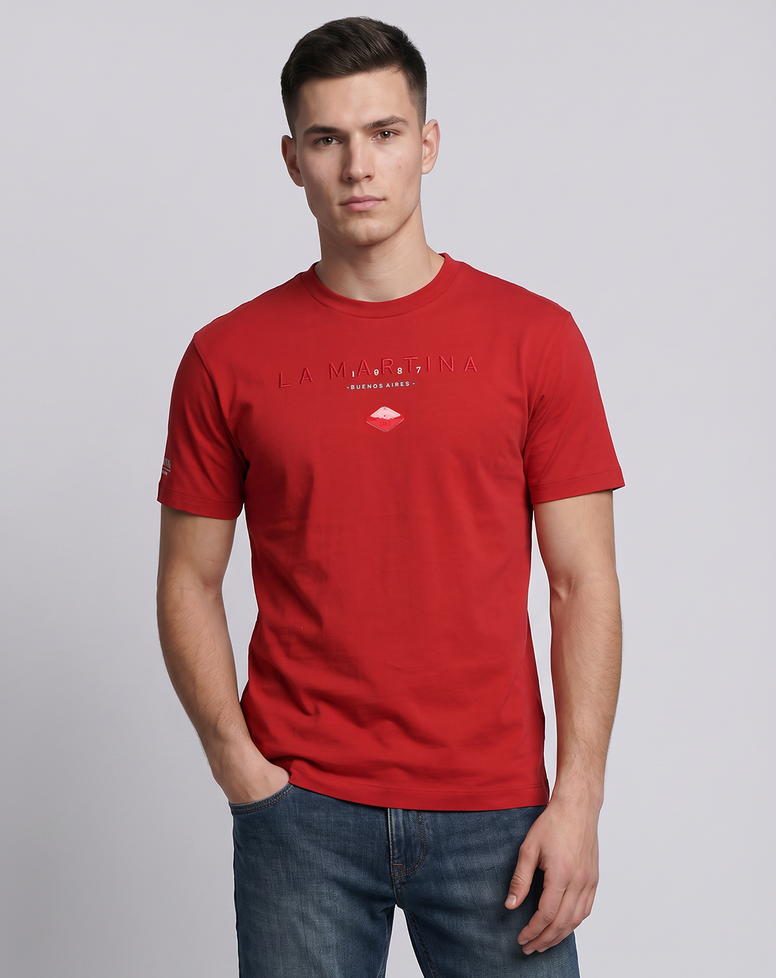 Cotton Relaxed Fit Solid Graphic T-shirt