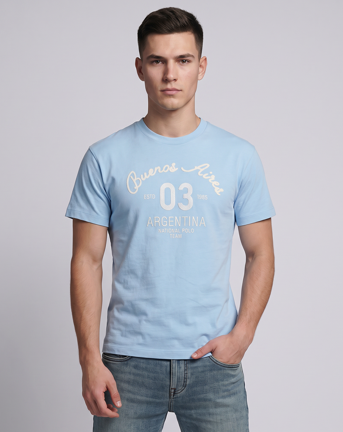 Cotton Relaxed Fit Solid Graphic T-shirt