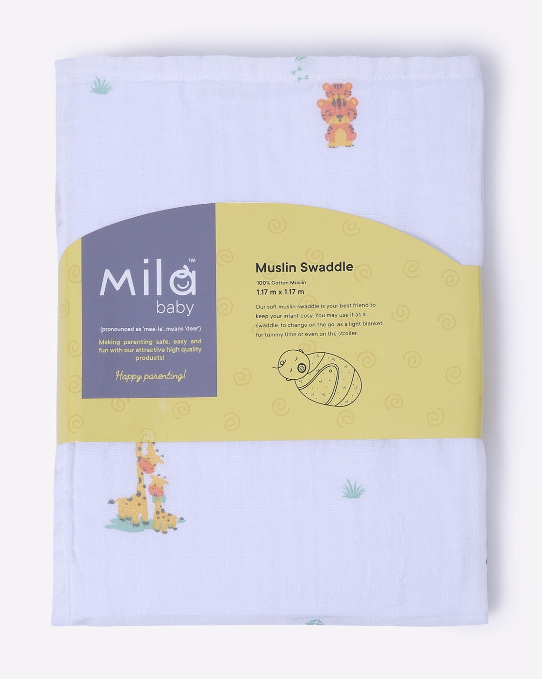 Mothercare | Mila Baby Swaddle Animal families Green 4