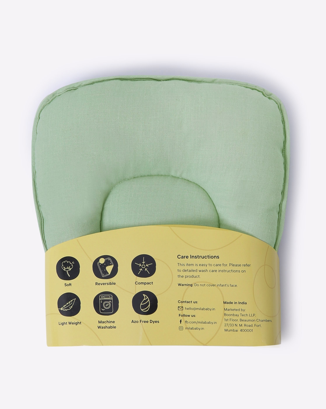 Mothercare | Mila Baby Green Stripes Baby Pillow 4