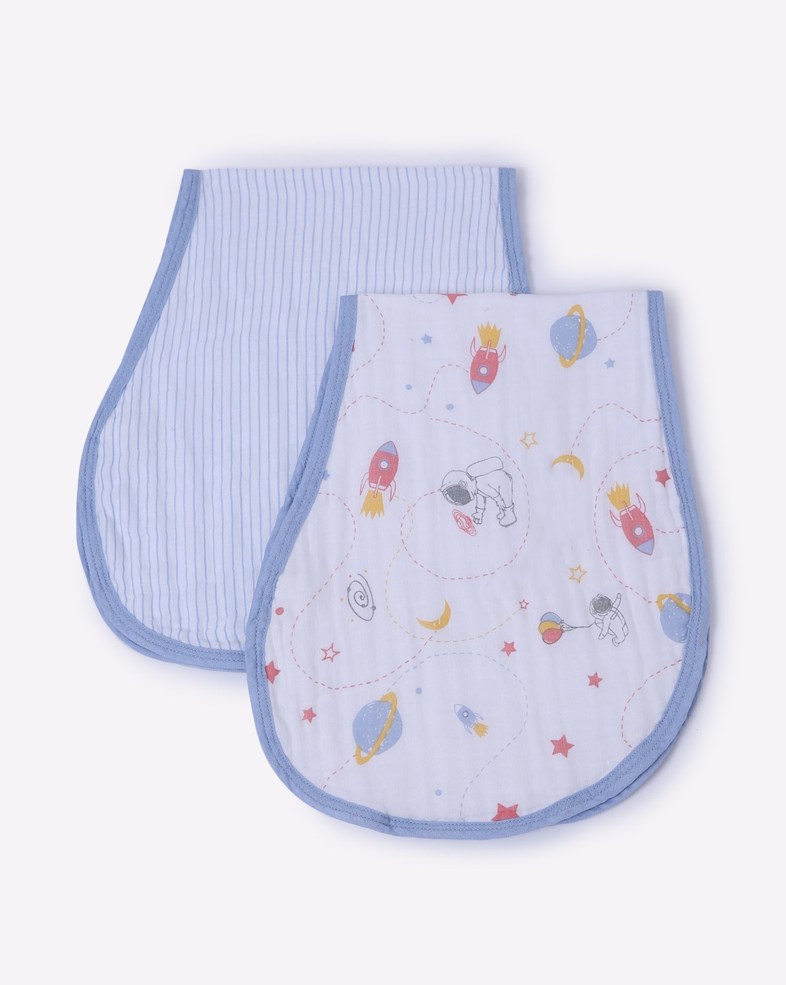 Mothercare | Mila Baby Burpy Bib Space and Stripes Blue 0